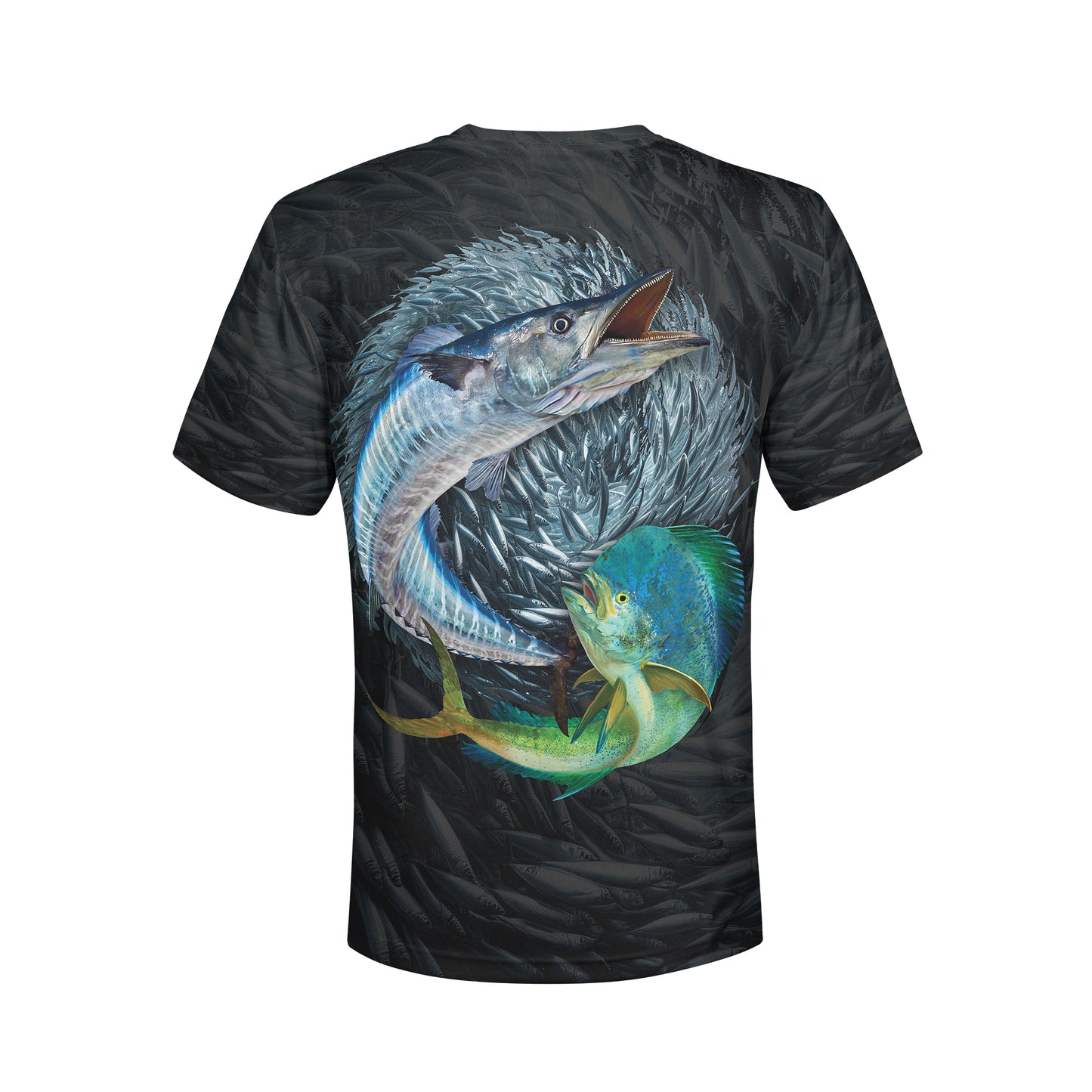 Wahoo and Mahi - Unisex Long Sleeve Sun Proof Performance Fishing Top with built in Hoodie and Gaiter (short sleeve option also available)