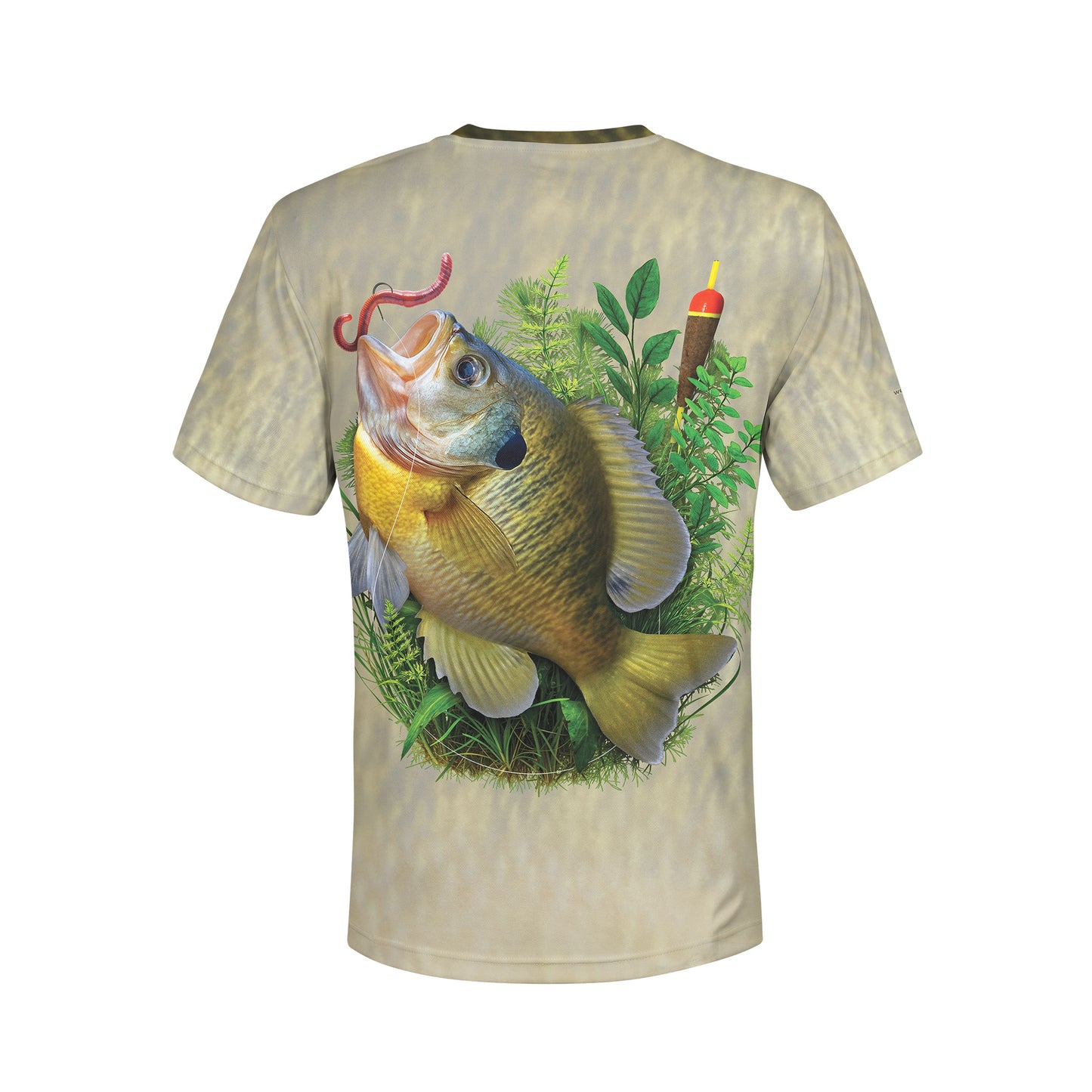 Bluegill and Worm - Unisex Long Sleeve Sun Proof Performance Fishing Top with built in Hoodie and Gaiter (short sleeve option also available)