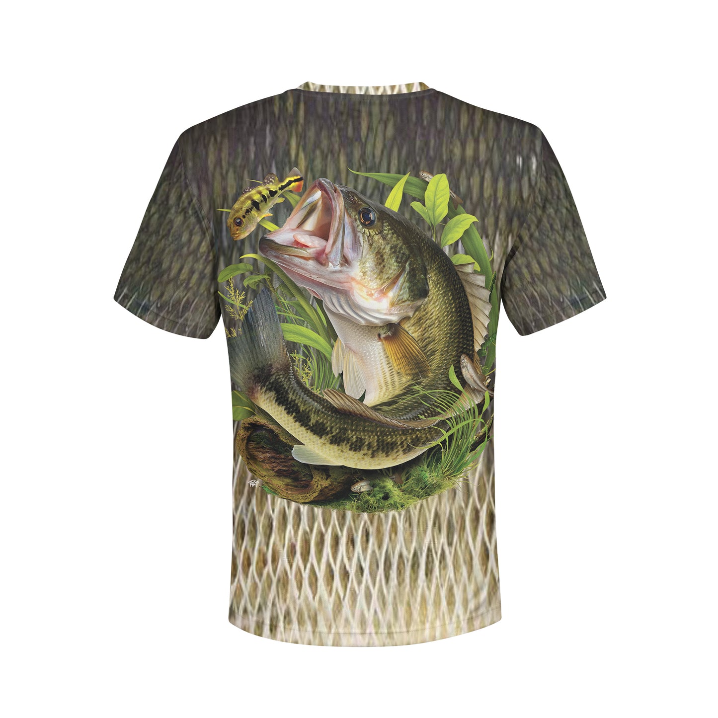 Bass and Cichlid  - Unisex Long Sleeve Sun Proof Performance Fishing Top with built in Hoodie and Gaiter (short sleeve option also available)
