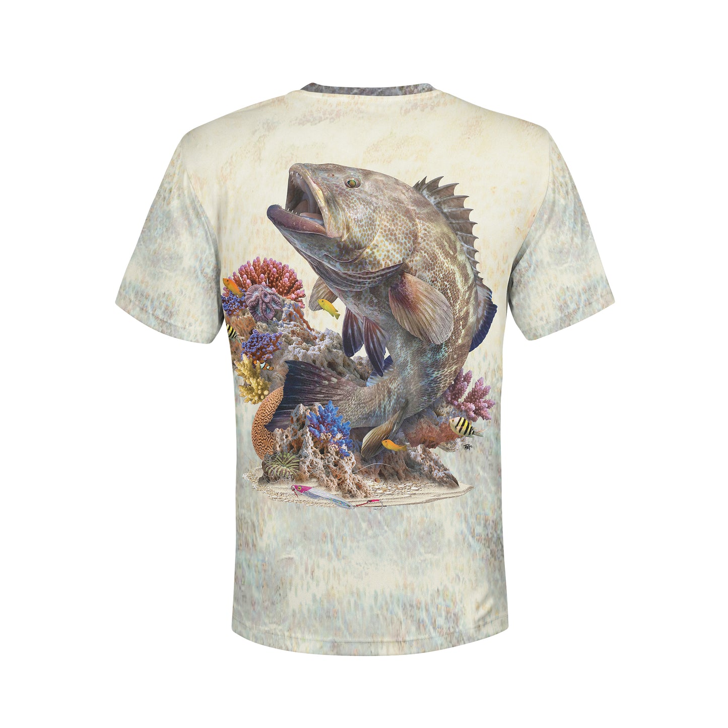 Black Grouper - Unisex Long Sleeve Sun Proof Performance Fishing Top with built in Hoodie and Gaiter (short sleeve option also available)