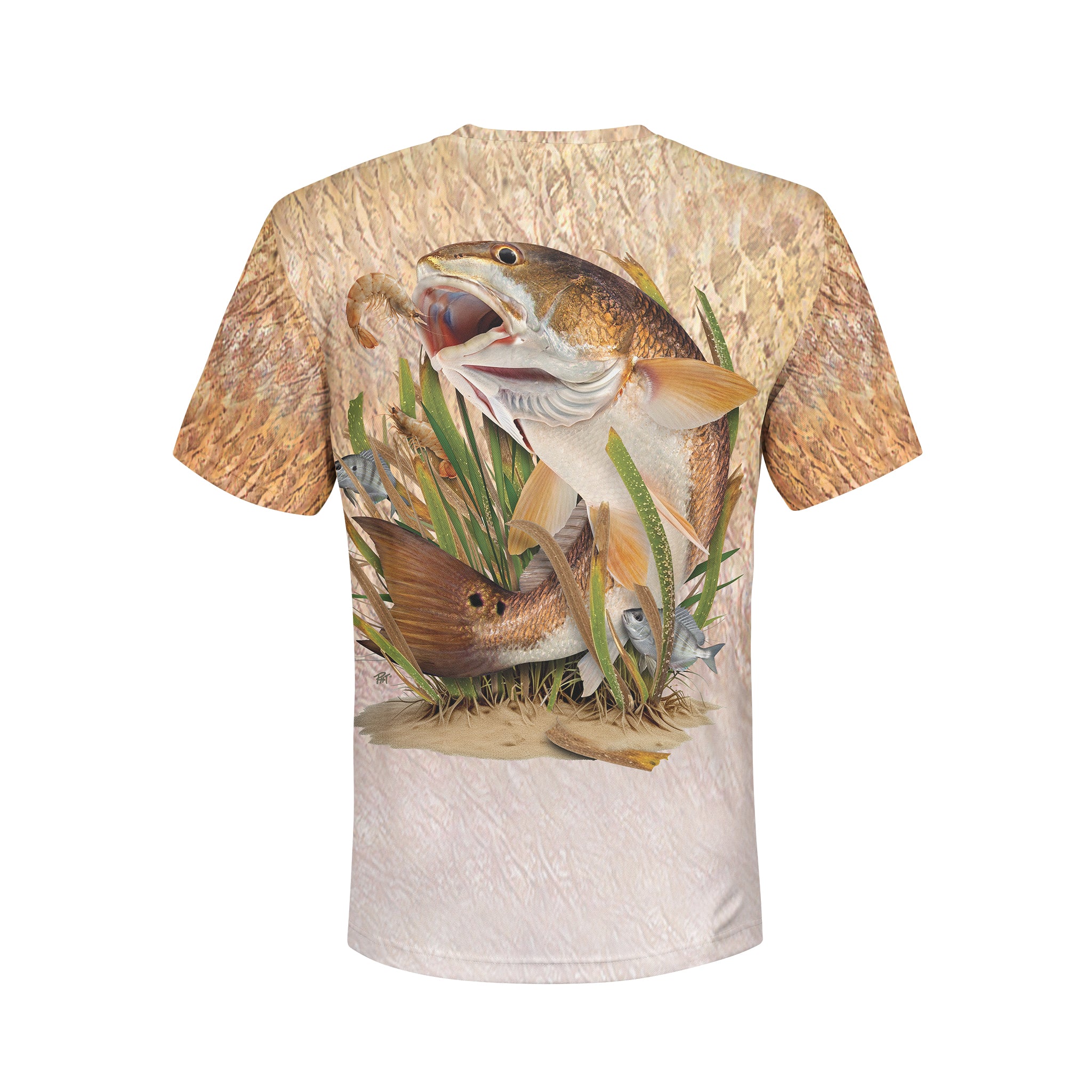 Bull Redfish - Unisex Long Sleeve Sun Proof Performance Fishing Top with built in Hoodie and Gaiter (short sleeve option also available)