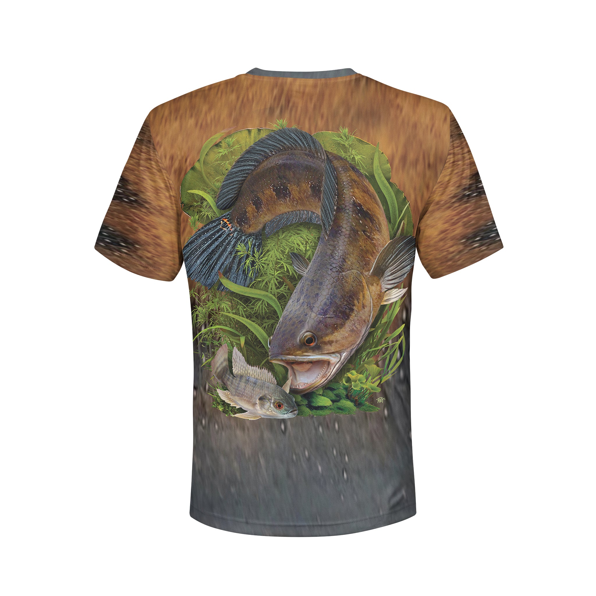 Bullseye and Tilapia - Unisex Long Sleeve Sun Proof Performance Fishing Top with built in Hoodie and Gaiter (short sleeve option also available)