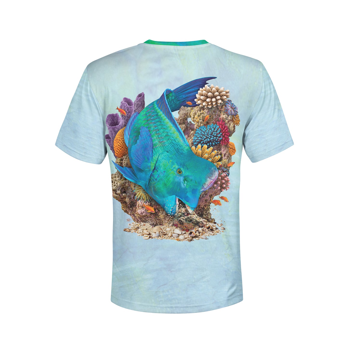 Bumphead Parrotfish - Unisex Long Sleeve Sun Proof Performance Fishing Top with built in Hoodie and Gaiter (short sleeve option also available)