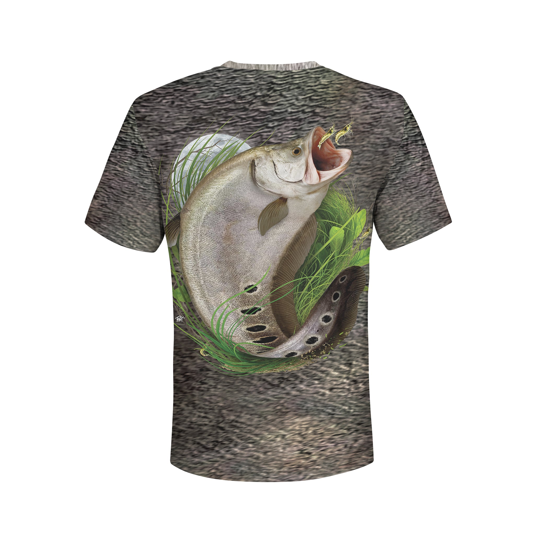 Clown Knife and Grass Shrimp - Unisex Long Sleeve Sun Proof Performance Fishing Top with built in Hoodie and Gaiter (short sleeve option also available)