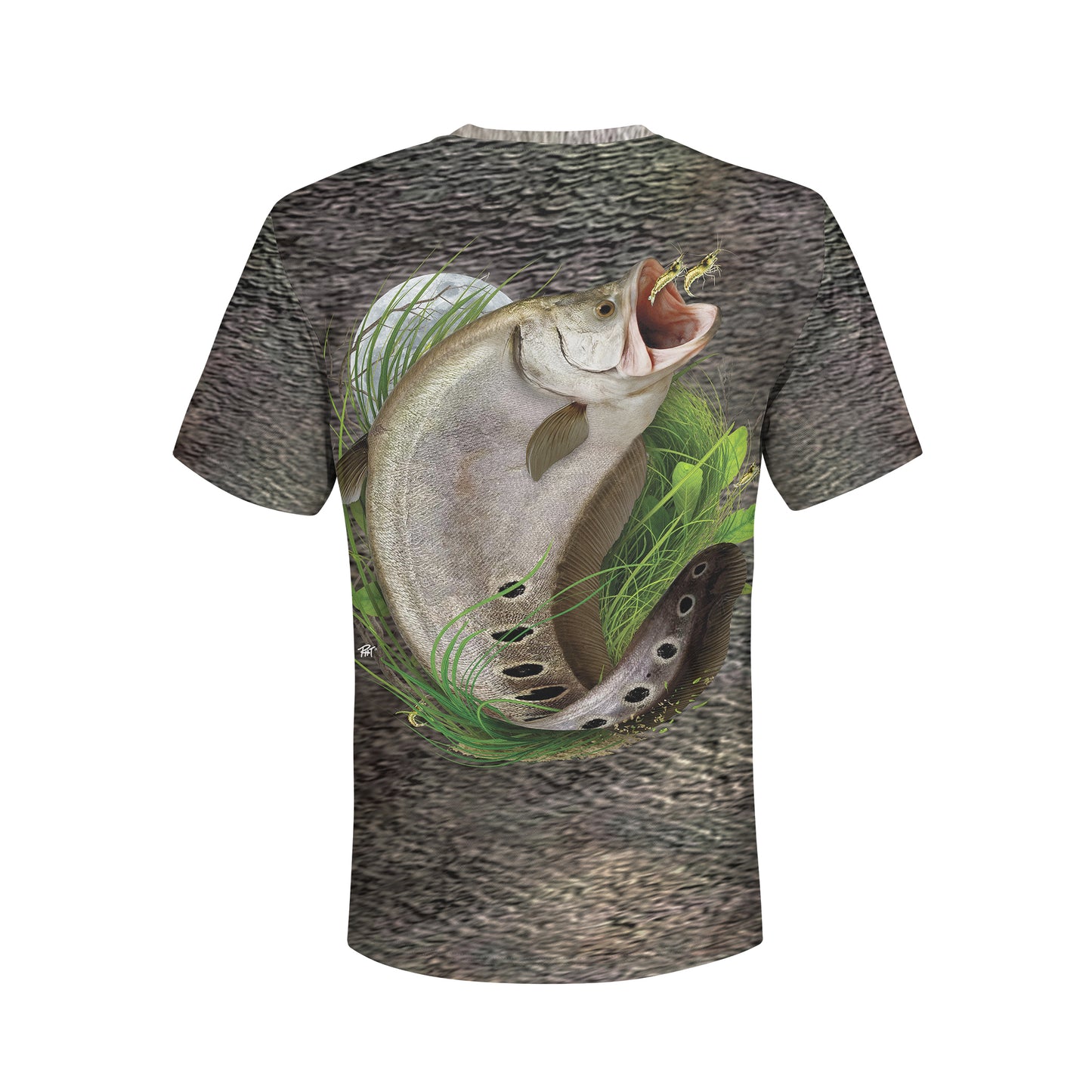 Clown Knife and Grass Shrimp - Unisex Long Sleeve Sun Proof Performance Fishing Top with built in Hoodie and Gaiter (short sleeve option also available)