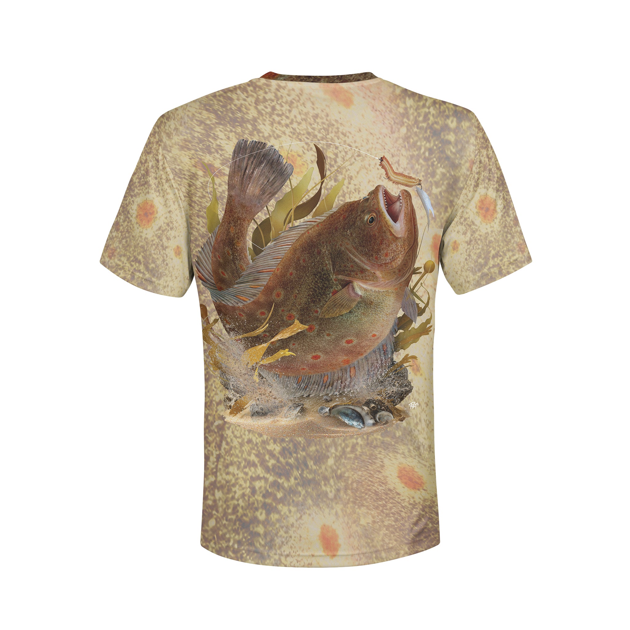 European Plaice - Unisex Long Sleeve Sun Proof Performance Fishing Top with built in Hoodie and Gaiter (short sleeve option also available)