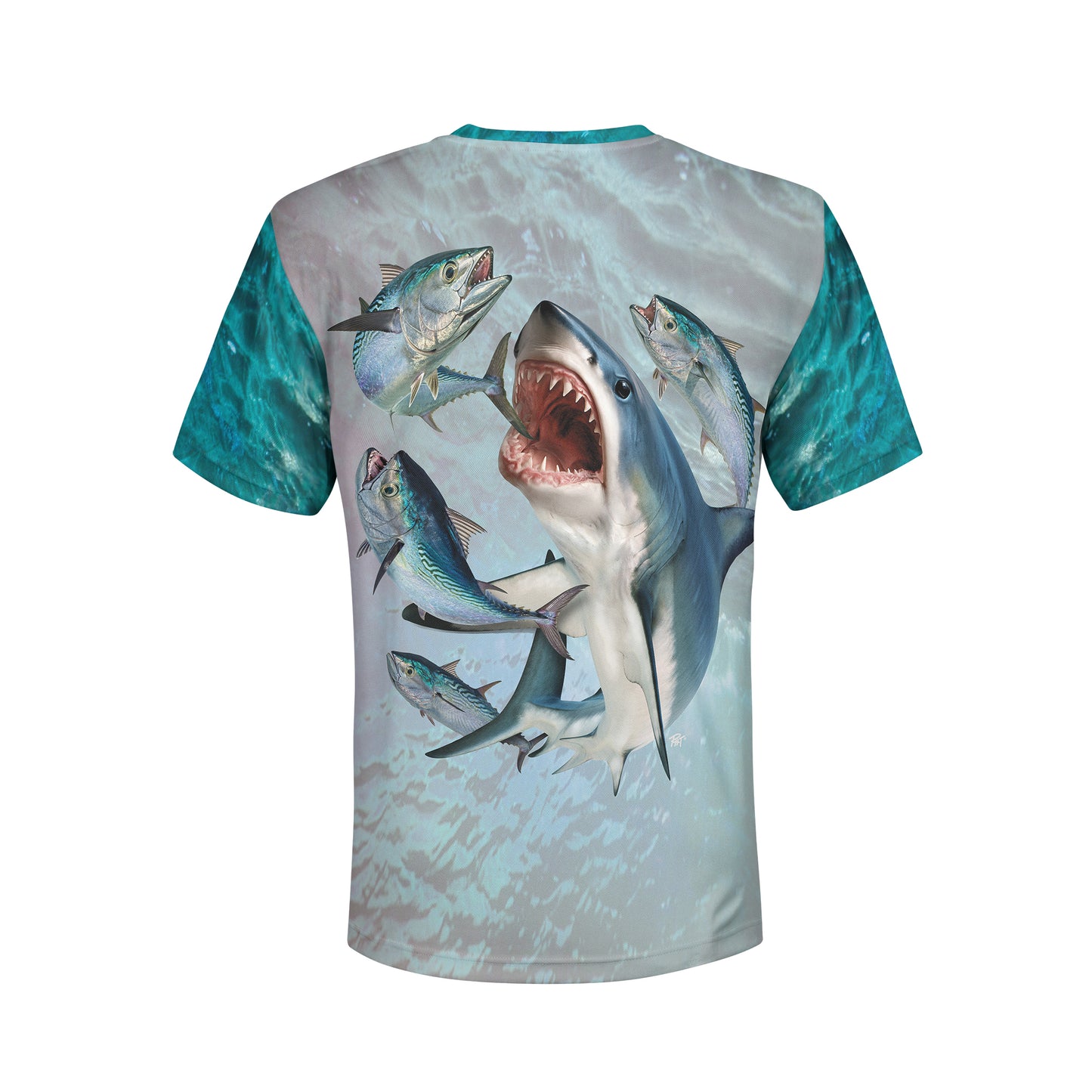 Mako and Bonitos - Unisex Long Sleeve Sun Proof Performance Fishing Top with built in Hoodie and Gaiter (short sleeve option also available)