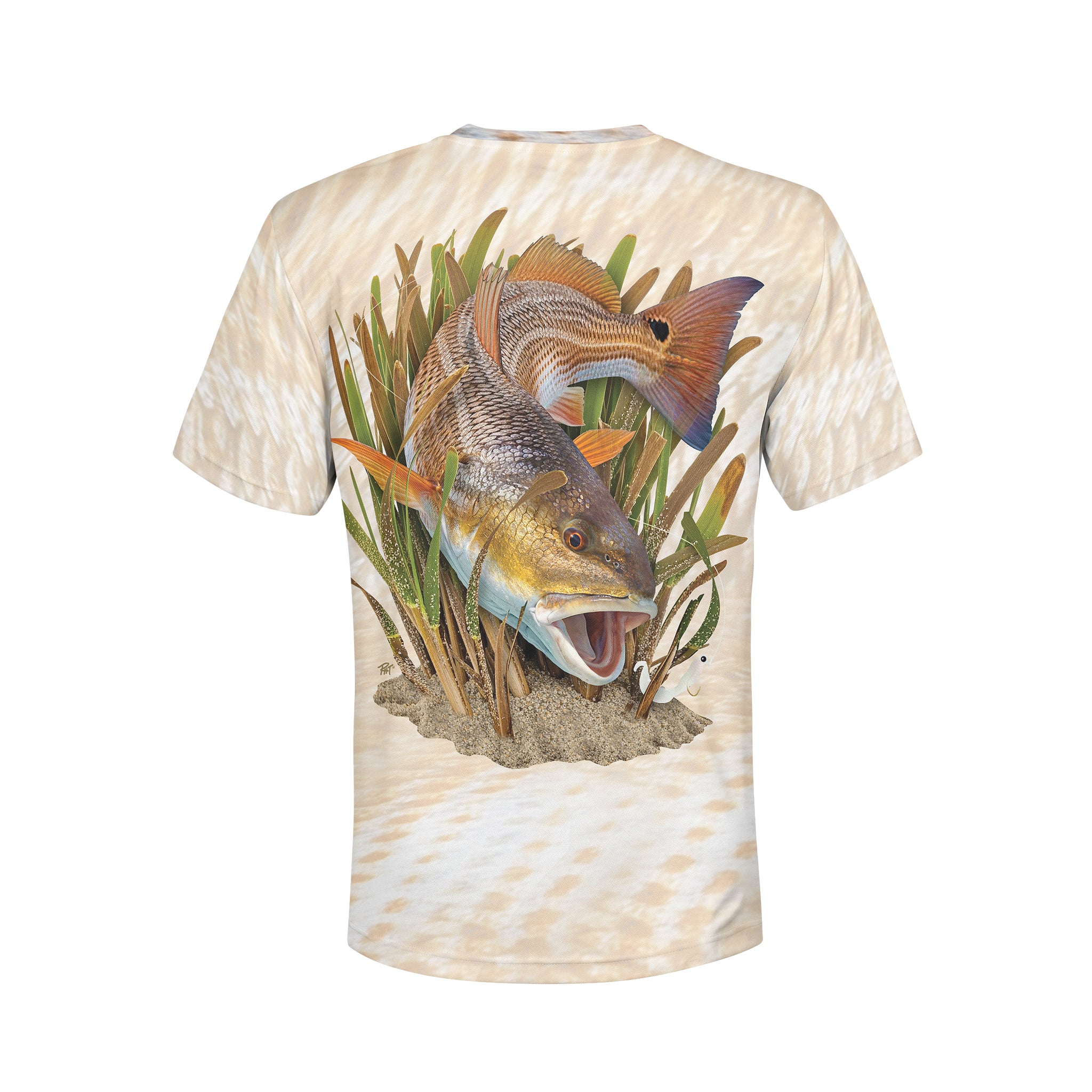 Redfish and Grub - Unisex Long Sleeve Sun Proof Performance Fishing Top with built in Hoodie and Gaiter (short sleeve option also available)