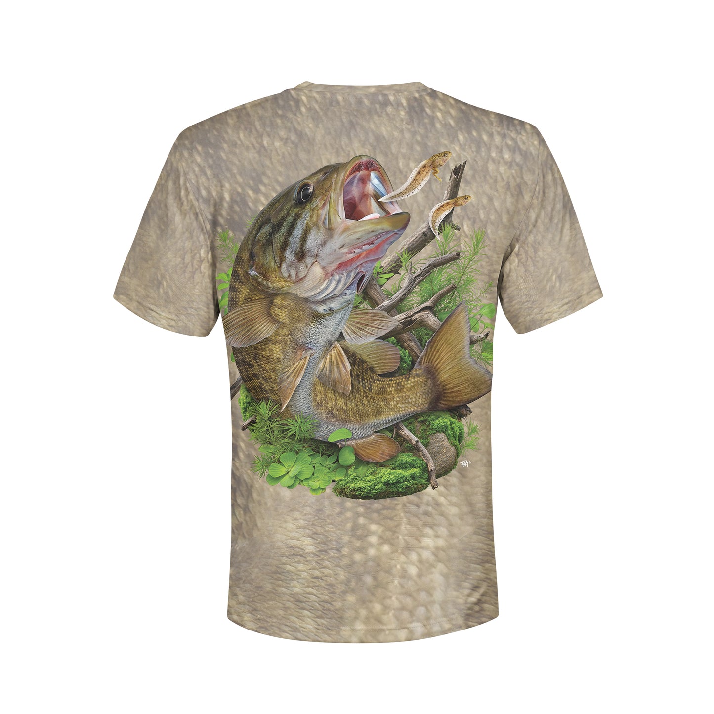 Smallmouth and Tadpoles - Unisex Long Sleeve Sun Proof Performance Fishing Top with built in Hoodie and Gaiter (short sleeve option also available)