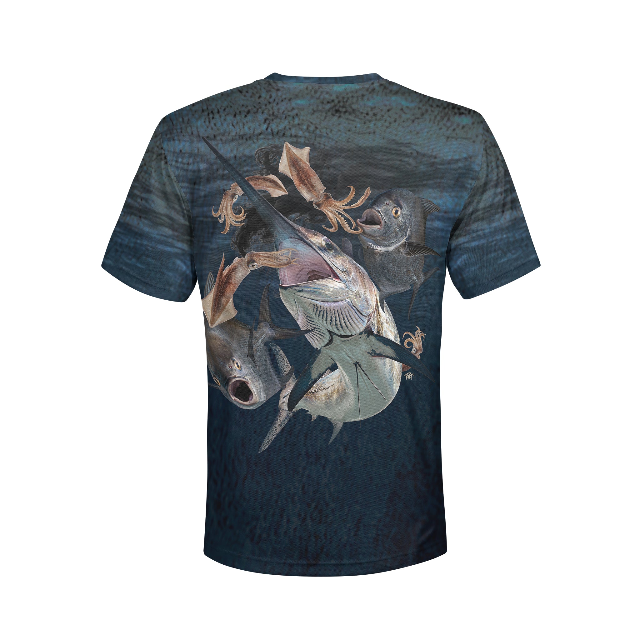 Swordfish and Pomfret - Unisex Long Sleeve Sun Proof Performance Fishing Top with built in Hoodie and Gaiter (short sleeve option also available)