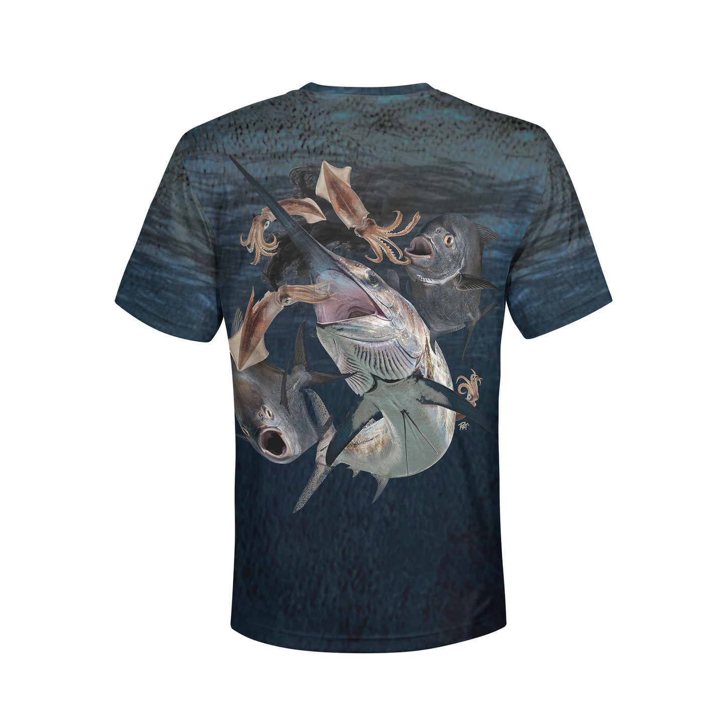 Swordfish and Pomfret - Unisex Long Sleeve Sun Proof Performance Fishing Top with built in Hoodie and Gaiter (short sleeve option also available)