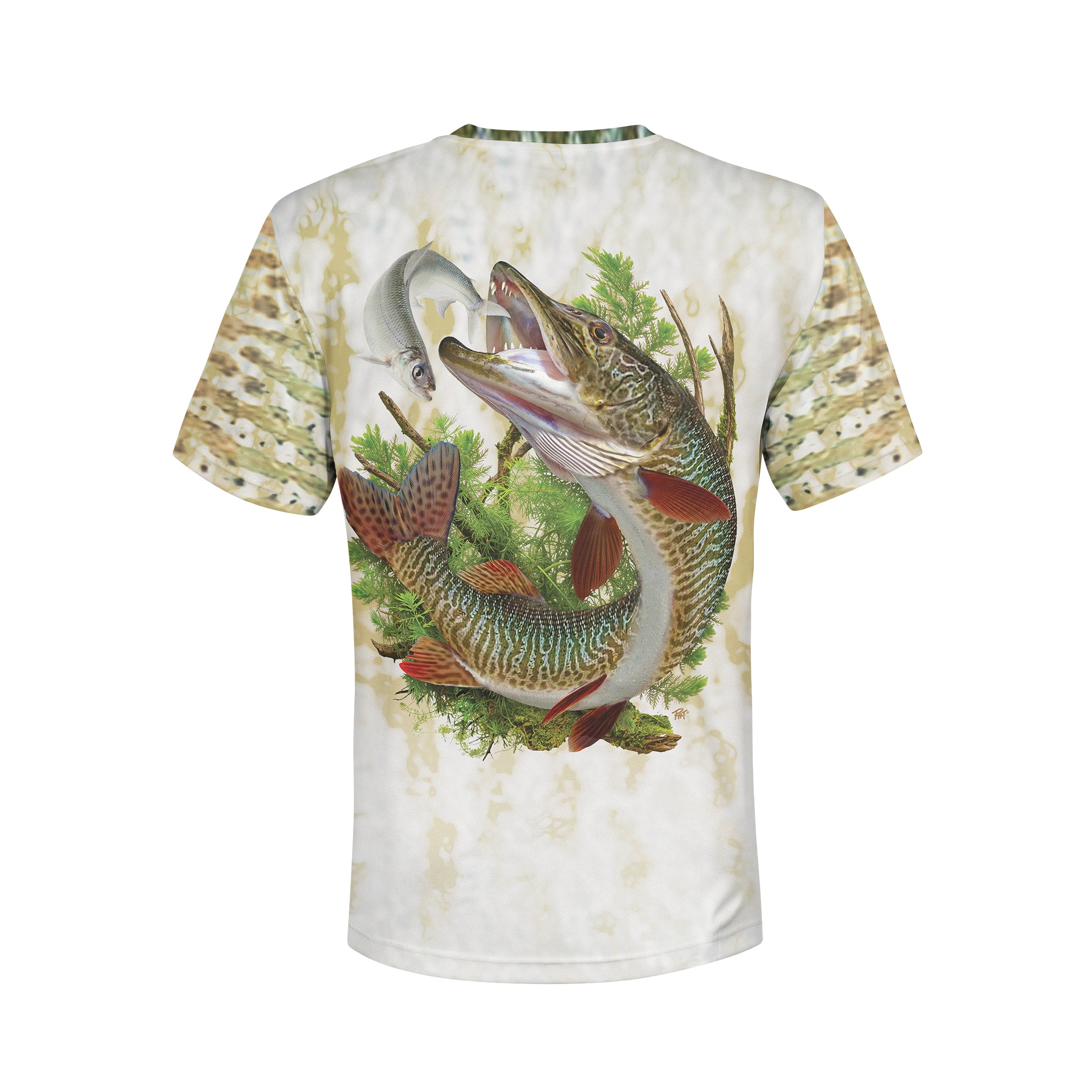 Tiger Musky and Cisco - Unisex Long Sleeve Sun Proof Performance Fishing Top with built in Hoodie and Gaiter (short sleeve option also available)