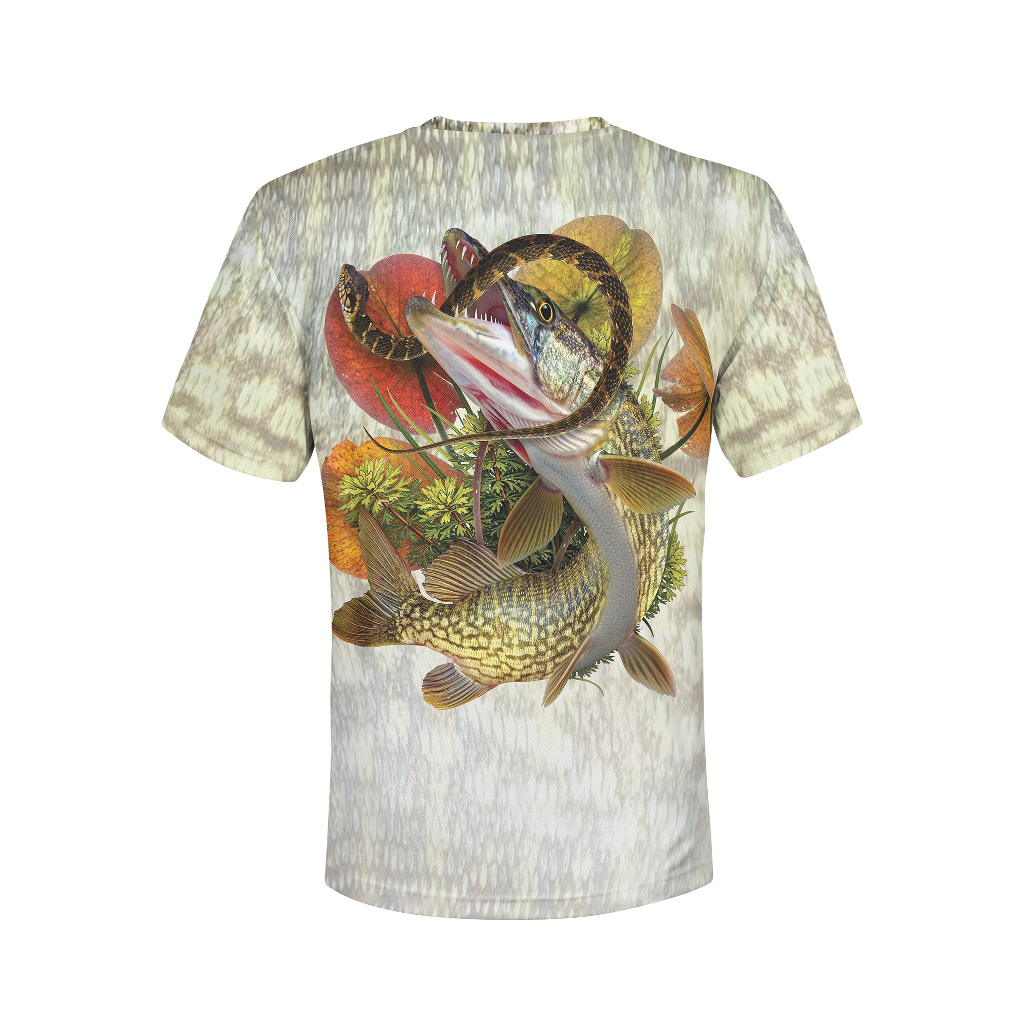 Chain Pickerel - Unisex Long Sleeve Sun Proof Performance Fishing Top with built in Hoodie and Gaiter (short sleeve option also available)