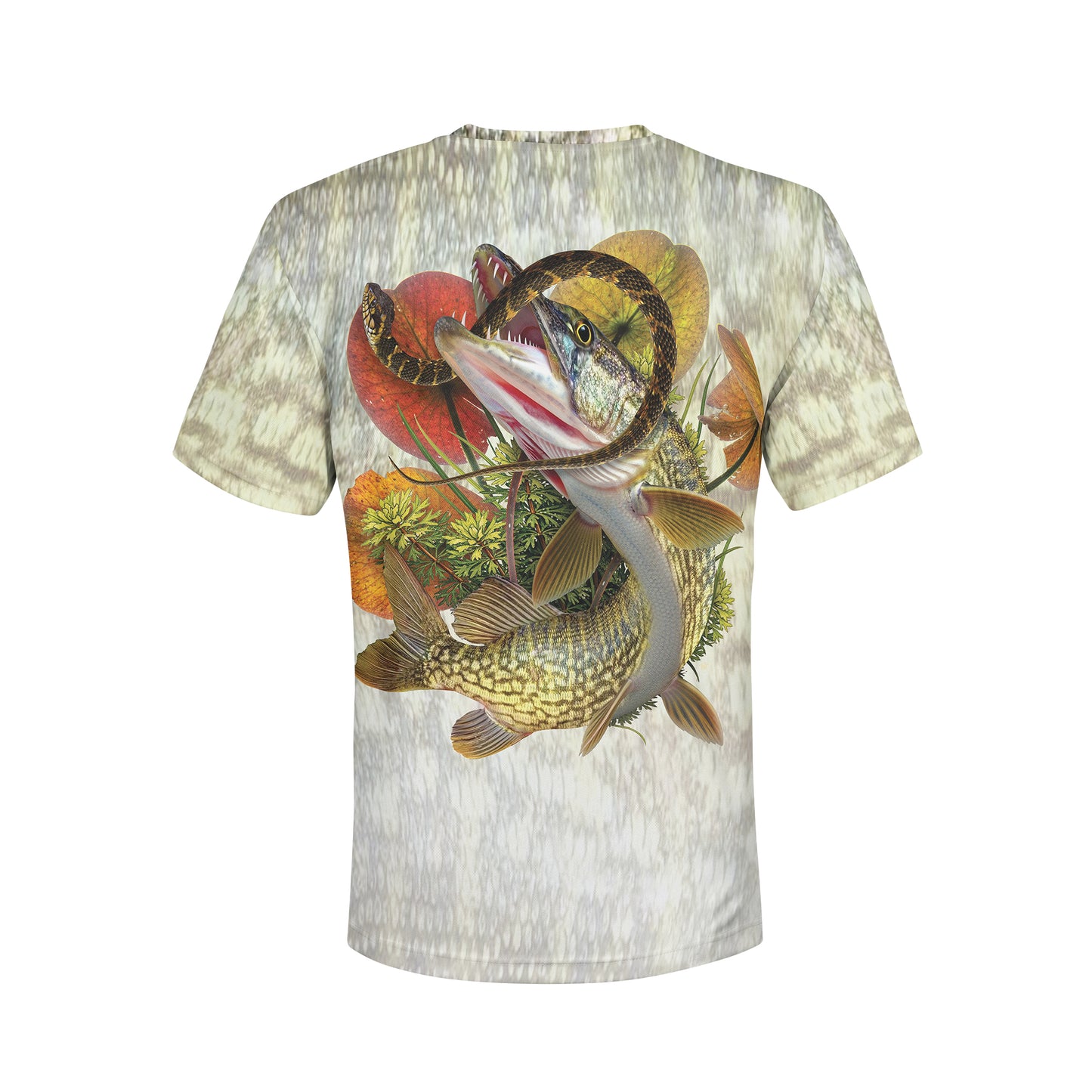 Chain Pickerel - Unisex Long Sleeve Sun Proof Performance Fishing Top with built in Hoodie and Gaiter (short sleeve option also available)