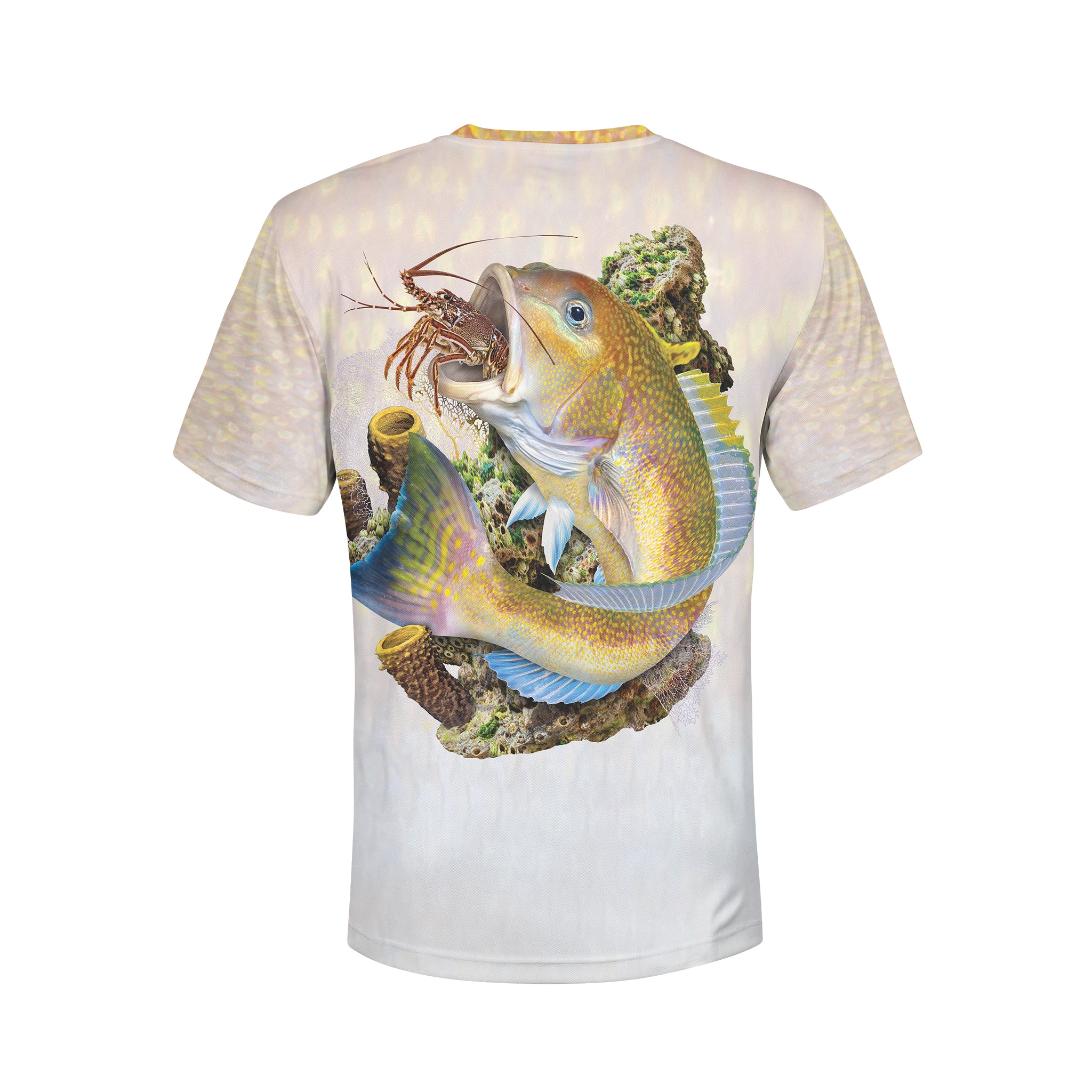 Golden Tilefish - Unisex Long Sleeve Sun Proof Performance Fishing Top with built in Hoodie and Gaiter (short sleeve option also available)