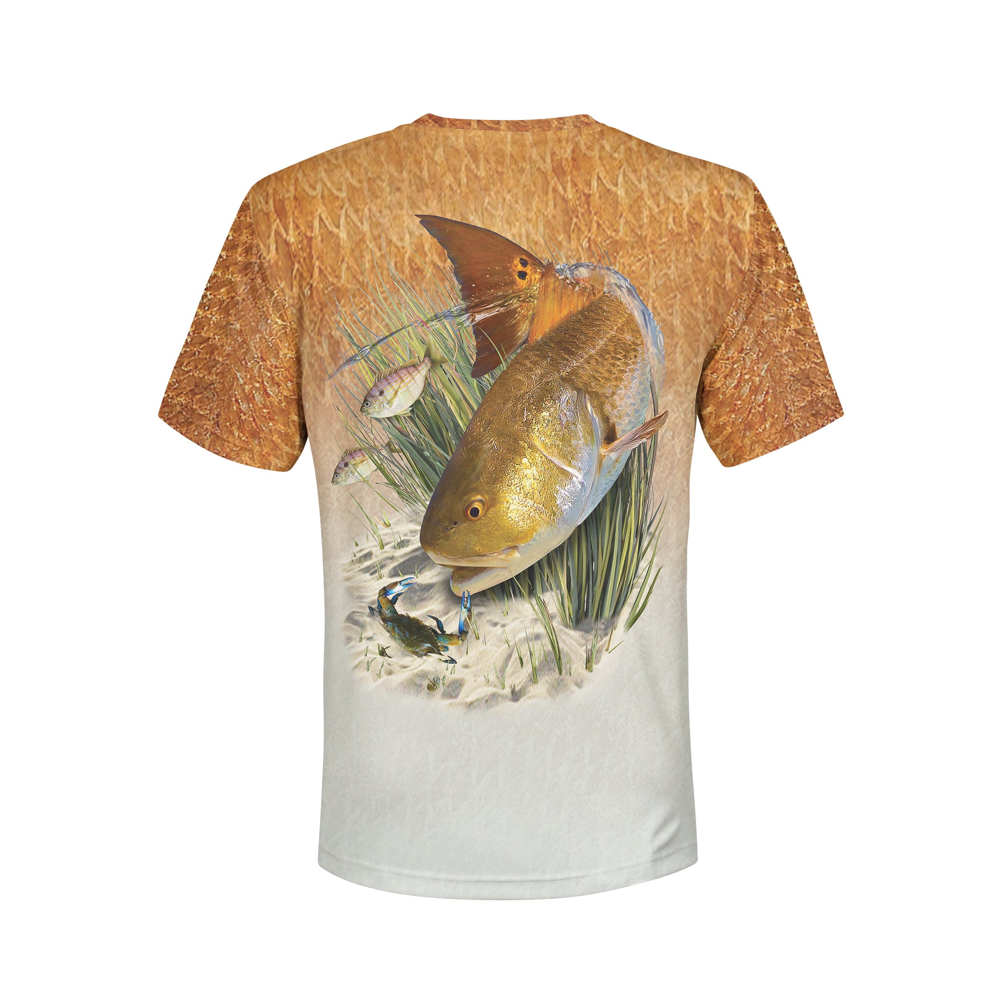 Tailing Redfish - Unisex Long Sleeve Sun Proof Performance Fishing Top with built in Hoodie and Gaiter (short sleeve option also available)