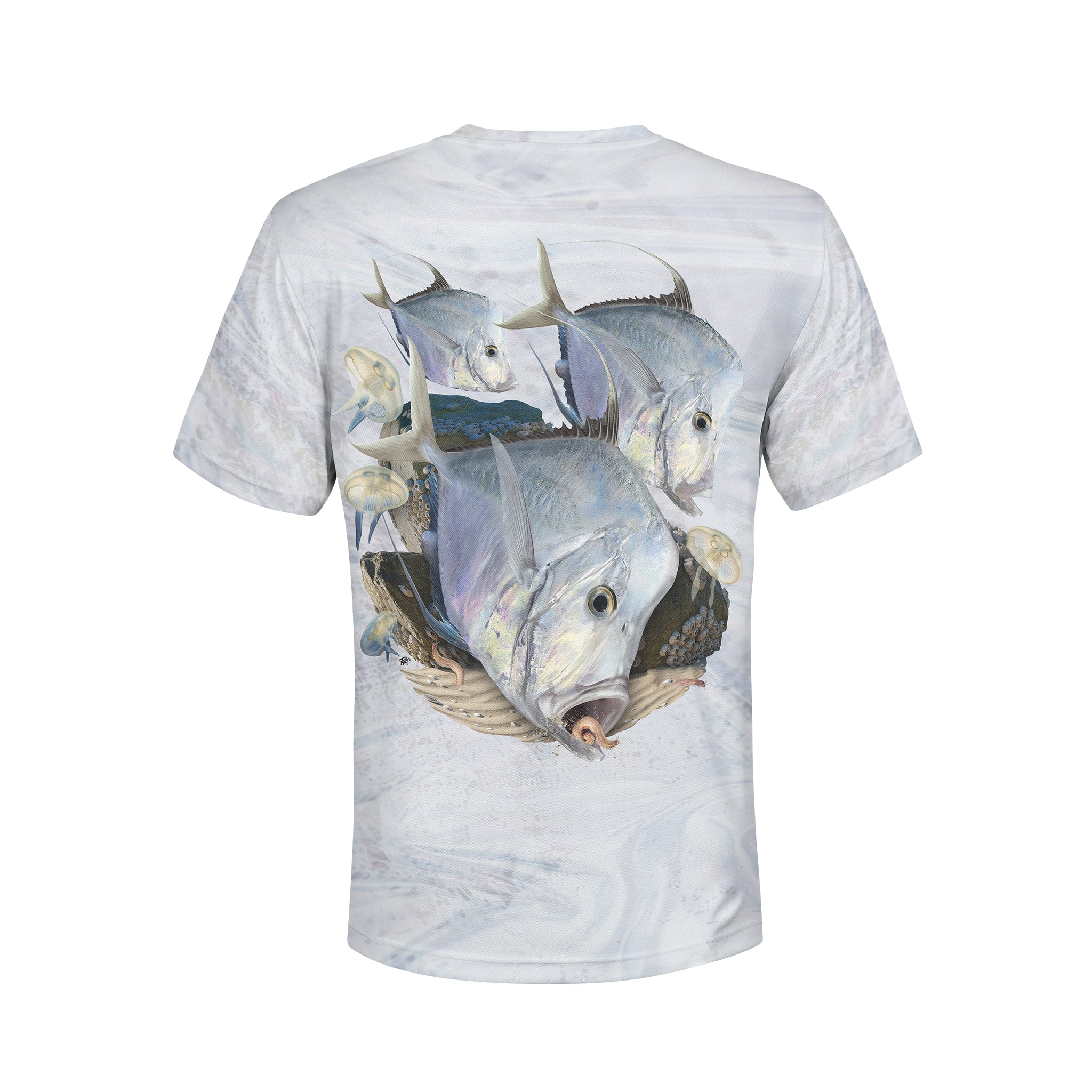 Lookdown Fish - Unisex Long Sleeve Sun Proof Performance Fishing Top with built in Hoodie and Gaiter (short sleeve option also available)