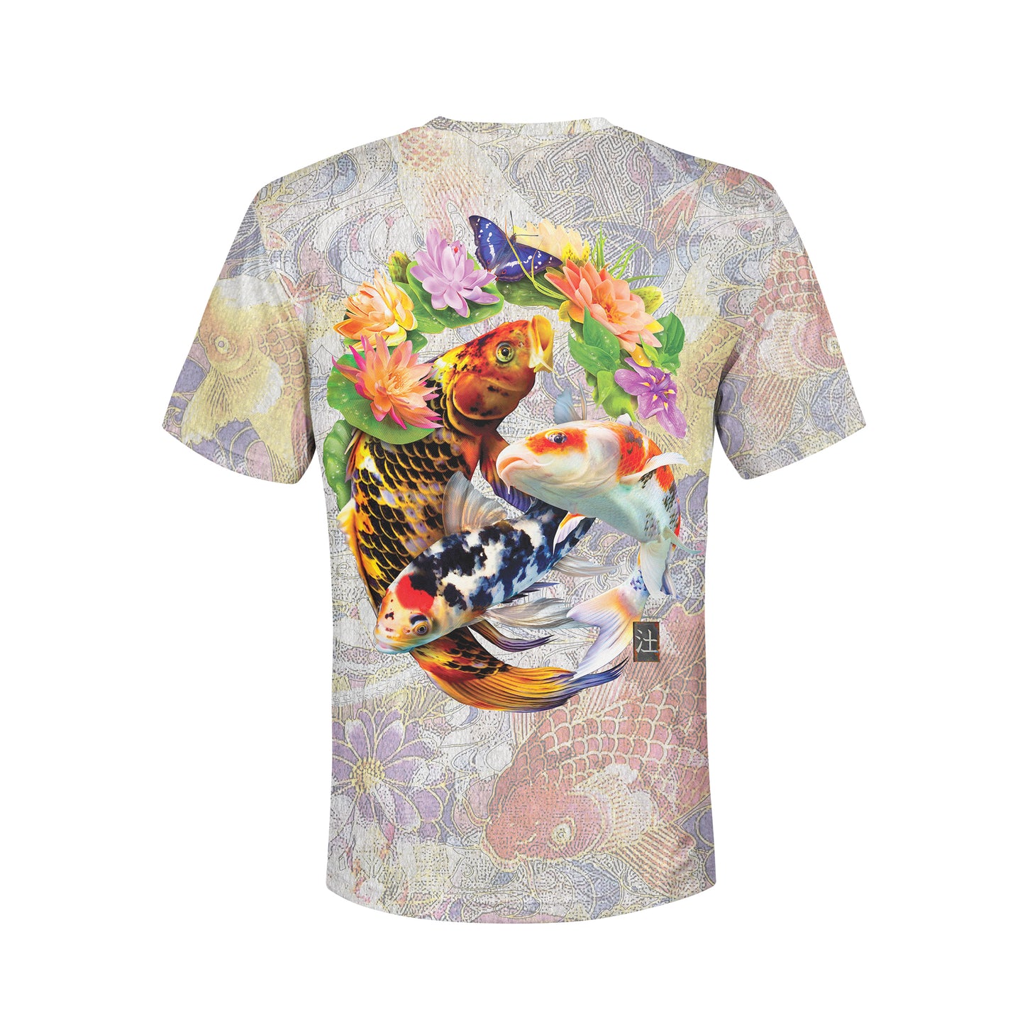 Koi Pond - Unisex Long Sleeve Sun Proof Performance Fishing Top with built in Hoodie and Gaiter (short sleeve option also available)