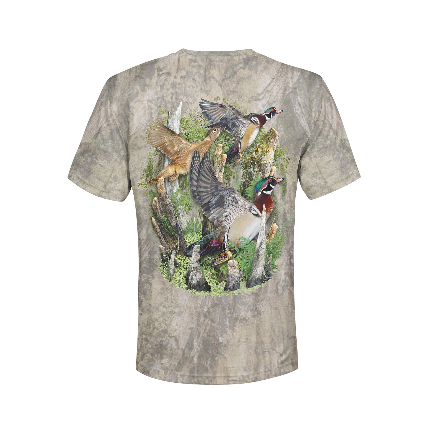 Wood Ducks - Unisex Long Sleeve Sun Proof Performance Fishing Top with built in Hoodie (short sleeve option also available)