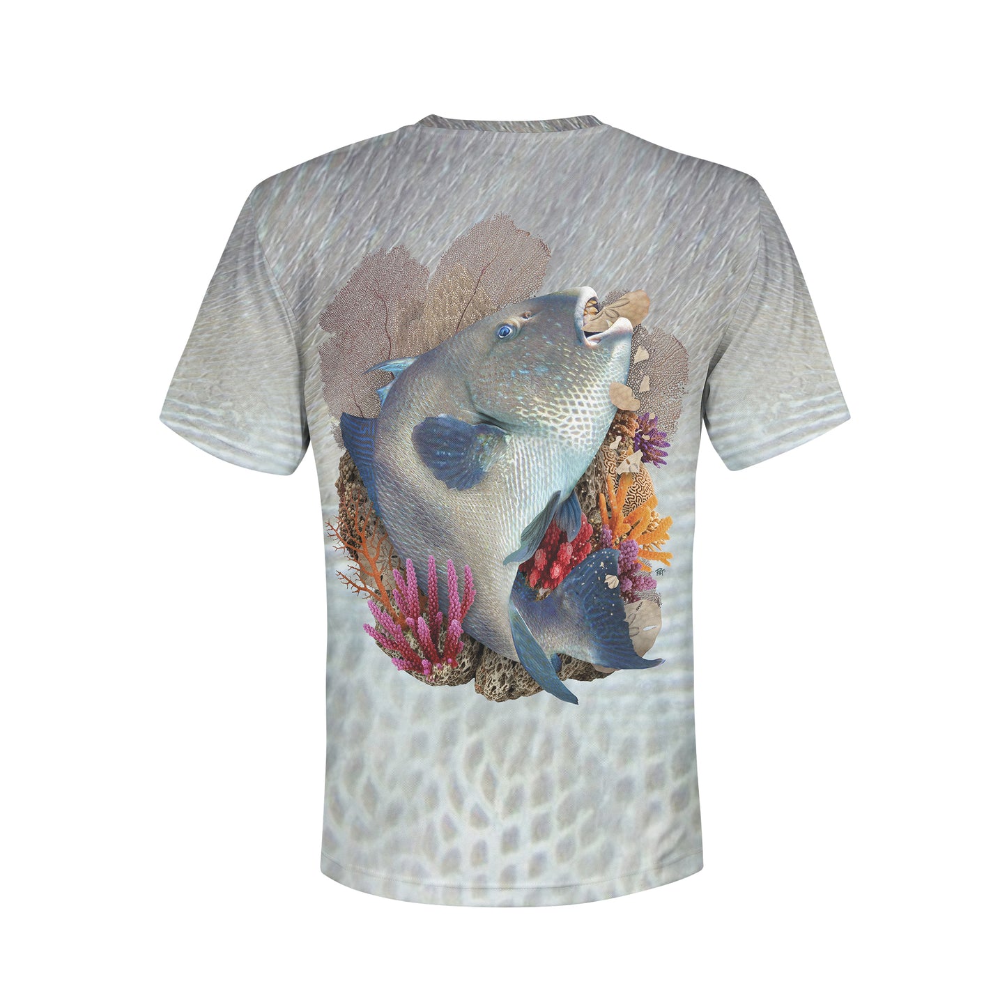 Gray Triggerfish - Unisex Long Sleeve Sun Proof Performance Fishing Top with built in Hoodie and Gaiter (short sleeve option also available)