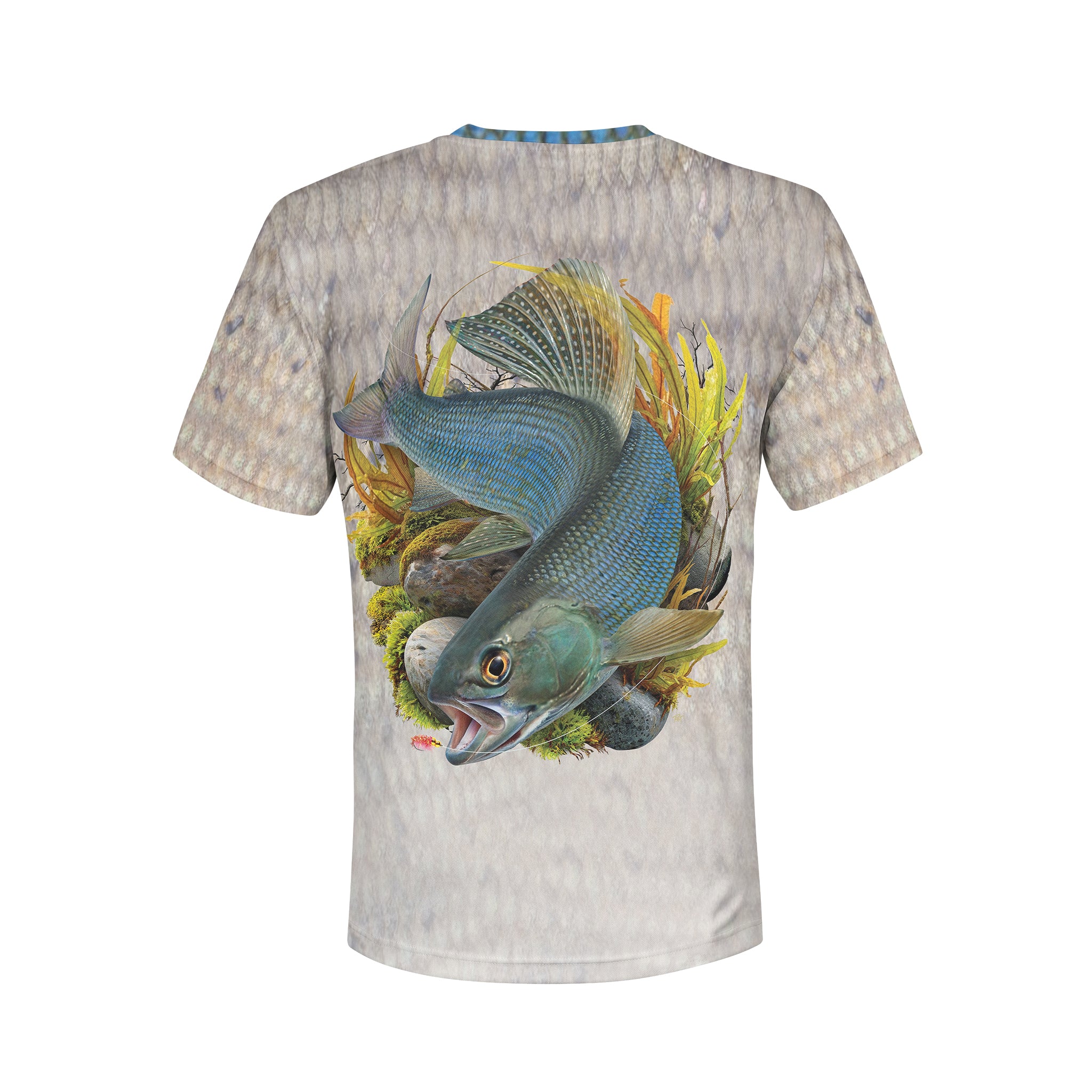 Arctic Grayling - Unisex Long Sleeve Sun Proof Performance Fishing Top with built in Hoodie and Gaiter (short sleeve option also available)