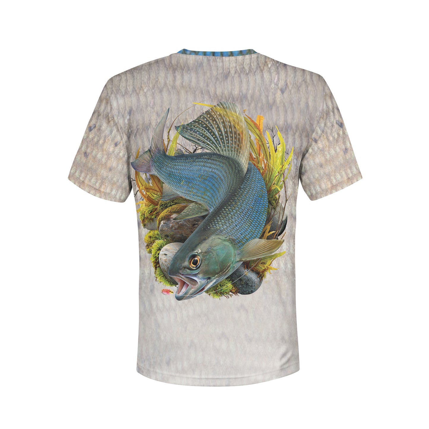 Arctic Grayling - Unisex Long Sleeve Sun Proof Performance Fishing Top with built in Hoodie and Gaiter (short sleeve option also available)