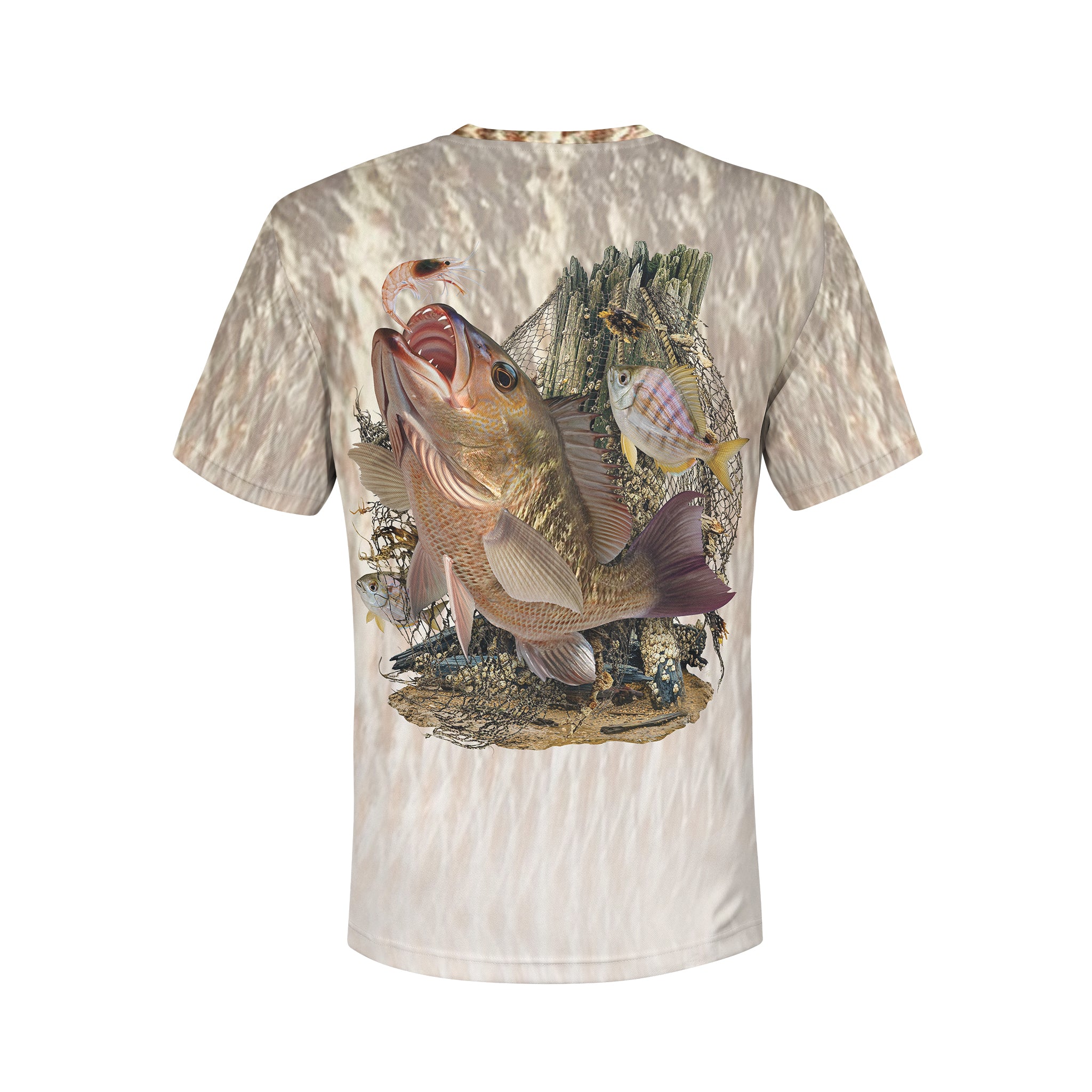 Mangrove Snapper - Unisex Long Sleeve Sun Proof Performance Fishing Top with built in Hoodie and Gaiter (short sleeve option also available)