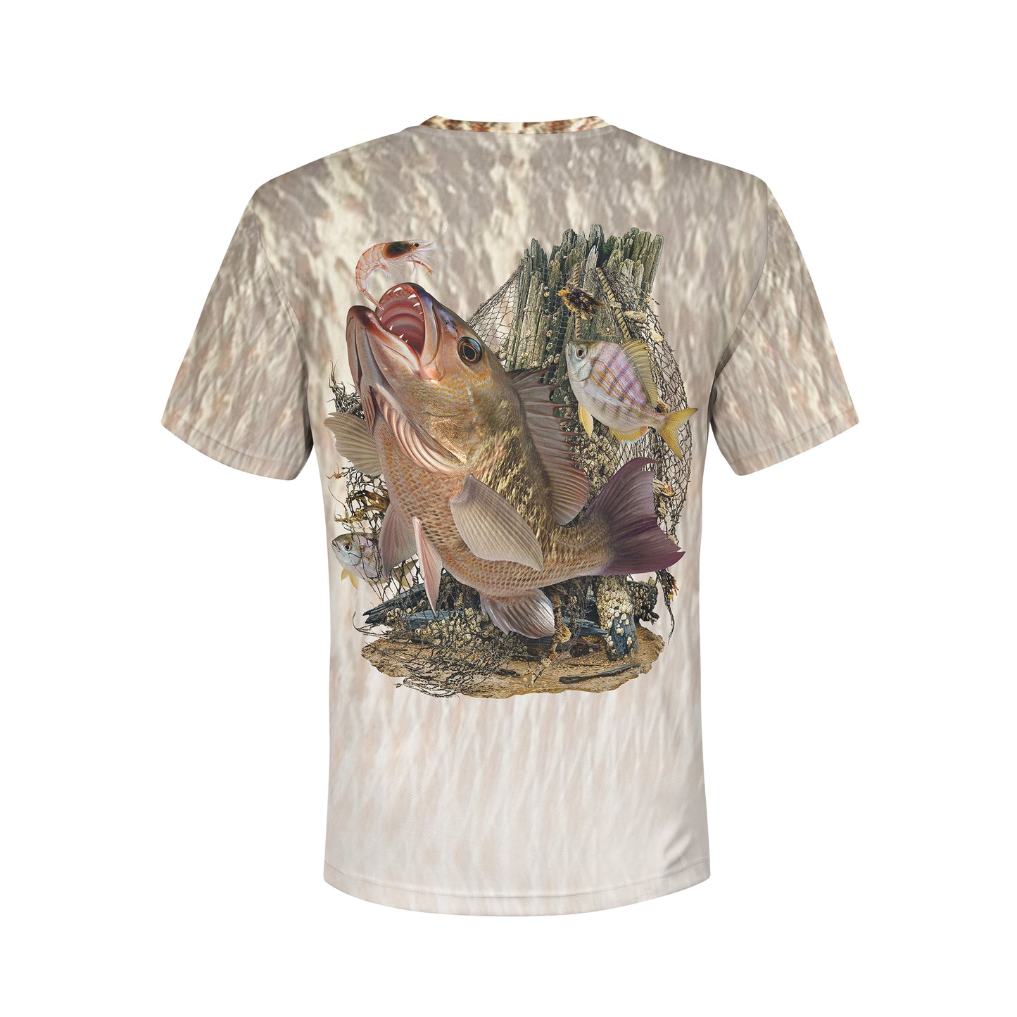 Mangrove Snapper - Unisex Long Sleeve Sun Proof Performance Fishing Top with built in Hoodie and Gaiter (short sleeve option also available)