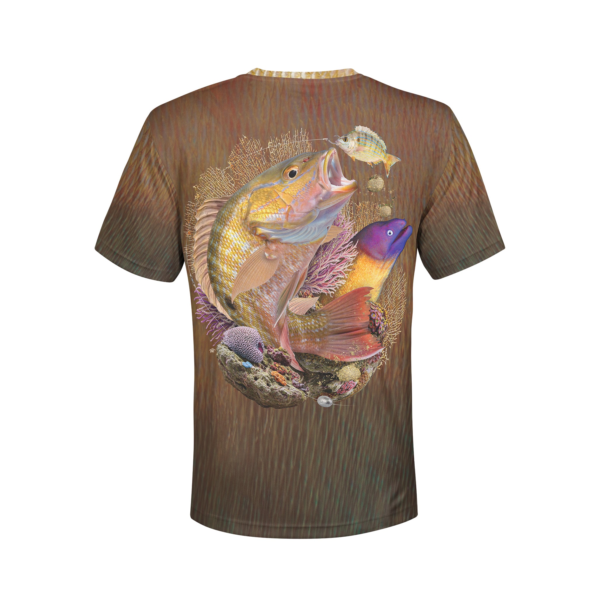 Mutton Snapper - Unisex Long Sleeve Sun Proof Performance Fishing Top with built in Hoodie and Gaiter (short sleeve option also available)