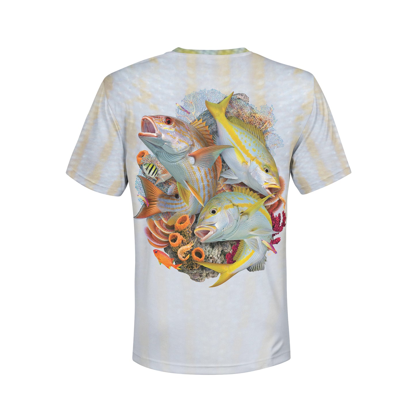 Lane and Yellowtail Snappers - Unisex Long Sleeve Sun Proof Performance Fishing Top with built in Hoodie and Gaiter (short sleeve option also available)