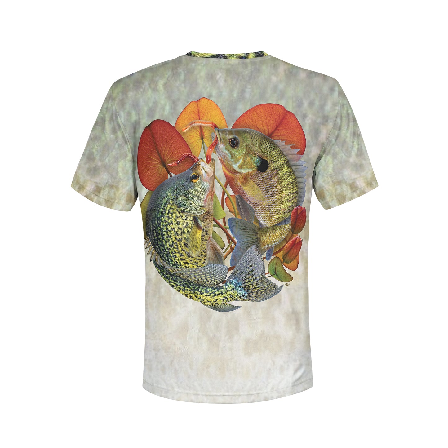 Crappie vs Bluegill - Unisex Long Sleeve Sun Proof Performance Fishing Top with built in Hoodie and Gaiter (short sleeve option also available)