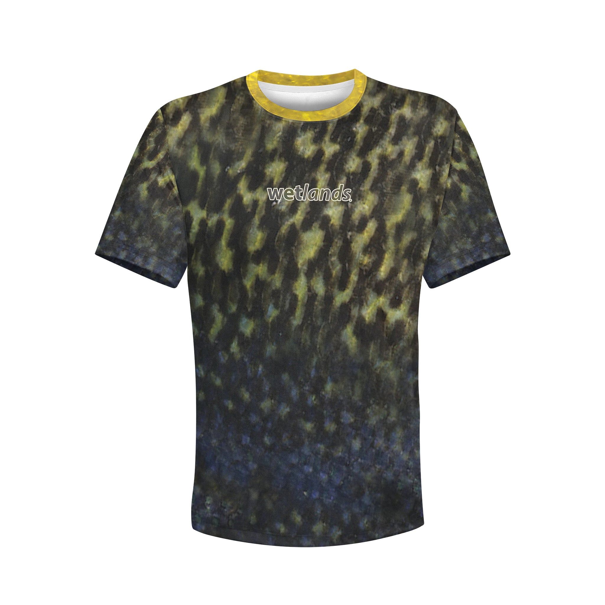 Golden and Black Crappie - Unisex Long Sleeve Sun Proof Performance Fishing Top with built in Hoodie and Gaiter (short sleeve option also available)