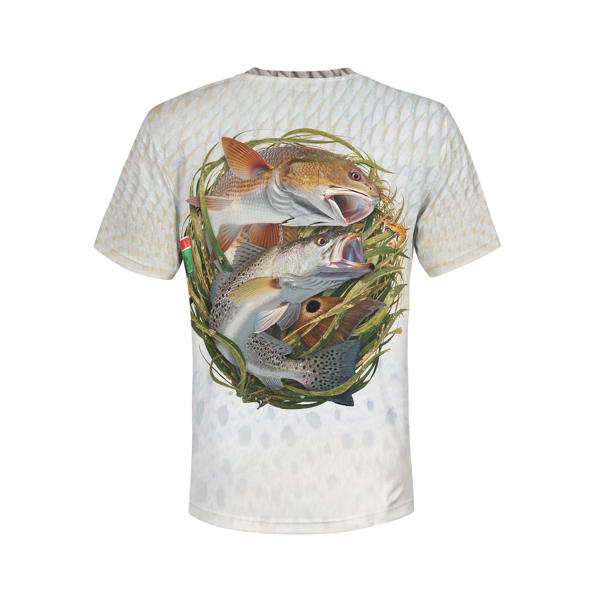 Redfish and Spec - Unisex Long Sleeve Sun Proof Performance Fishing Top with built in Hoodie and Gaiter (short sleeve option also available)