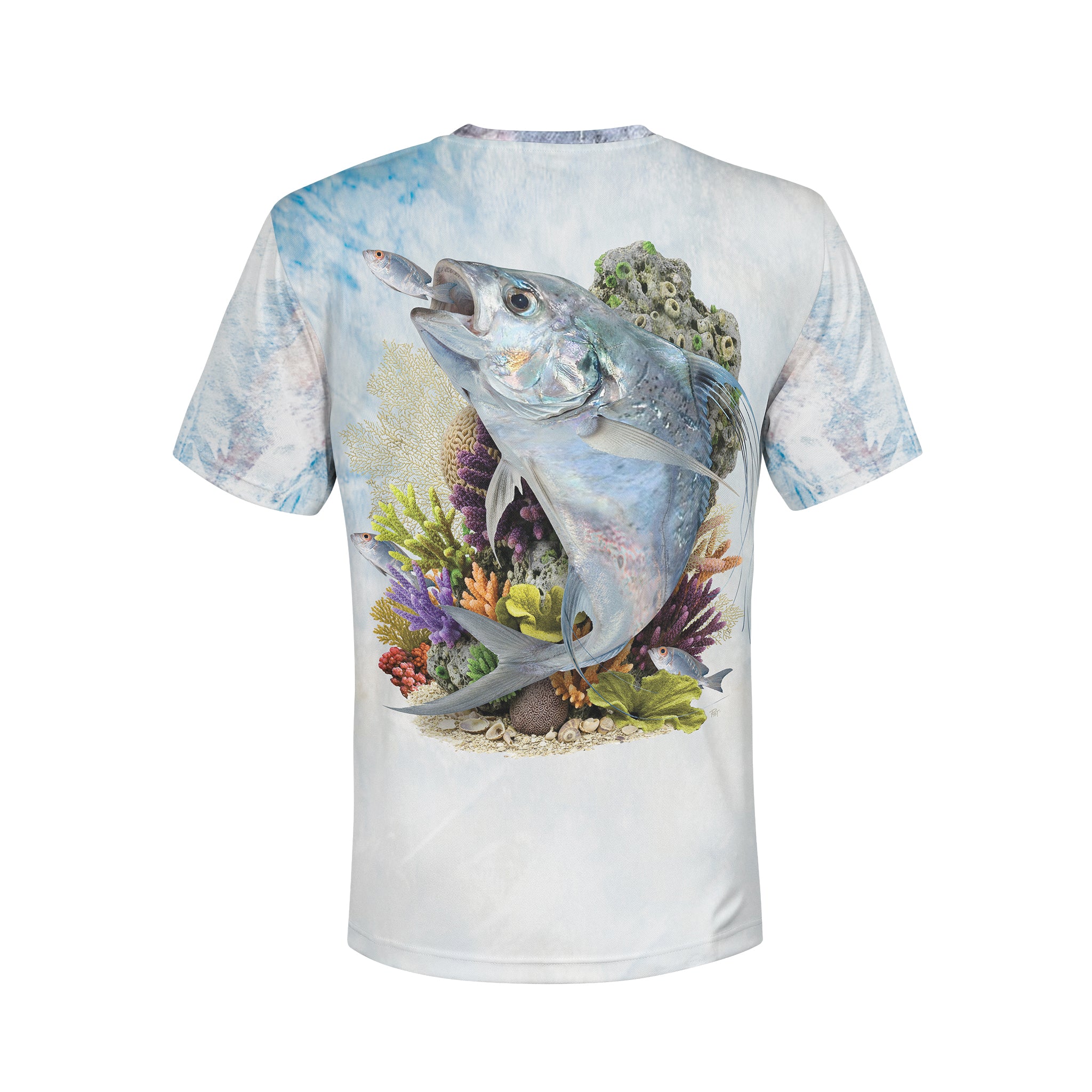 African Pompano - Unisex Long Sleeve Sun Proof Performance Fishing Top with built in Hoodie and Gaiter (short sleeve option also available)