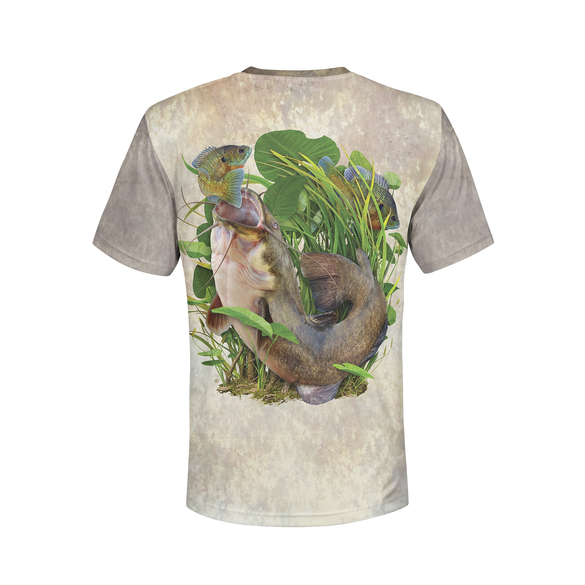 Flathead Catfish - Unisex Long Sleeve Sun Proof Performance Fishing Top with built in Hoodie and Gaiter (short sleeve option also available)