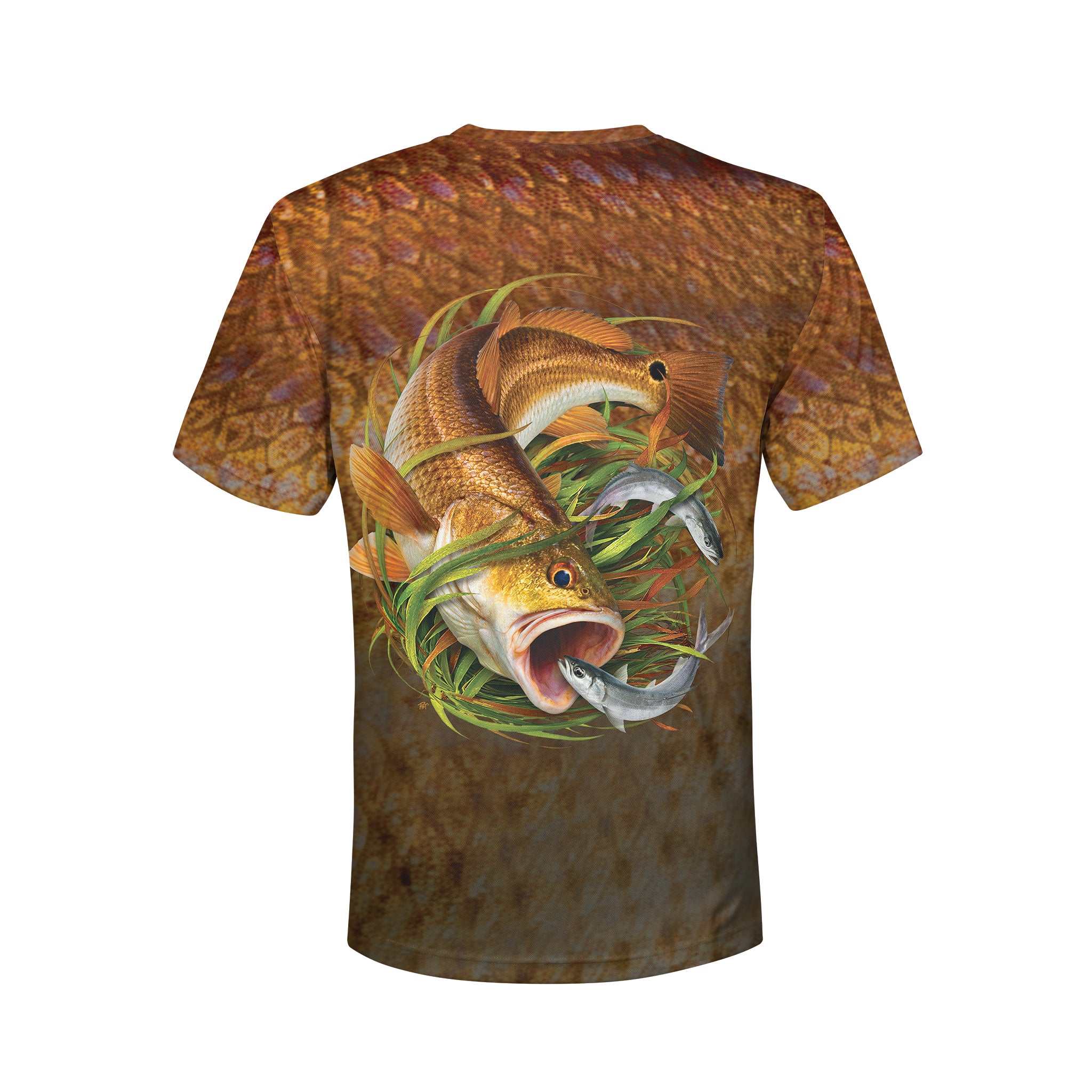 Redfish and Ladyfish - Unisex Long Sleeve Sun Proof Performance Fishing Top with built in Hoodie and Gaiter (short sleeve option also available)