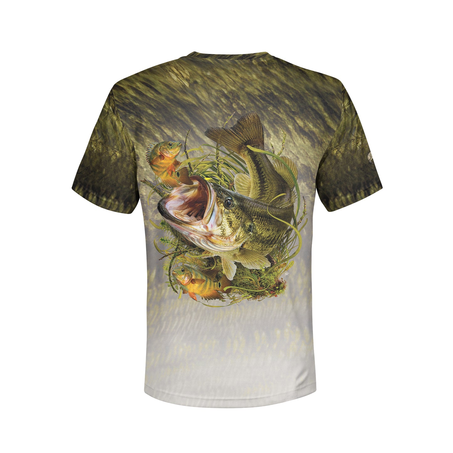 Bass and Mayan CIchlids- Unisex Long Sleeve Sun Proof Performance Fishing Top with built in Hoodie and Gaiter (short sleeve option also available)