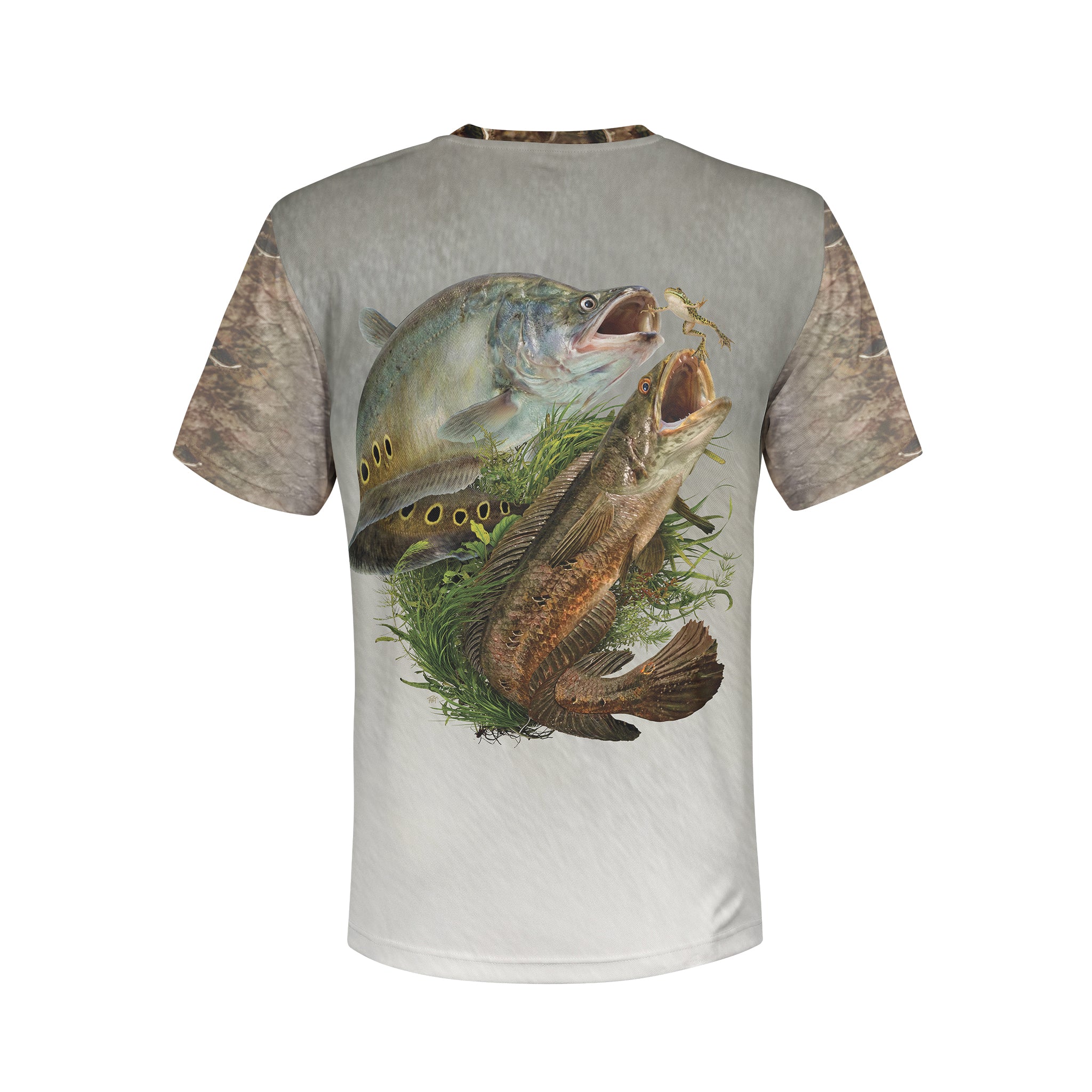 Clown and Snakehead - Unisex Long Sleeve Sun Proof Performance Fishing Top with built in Hoodie and Gaiter (short sleeve option also available)