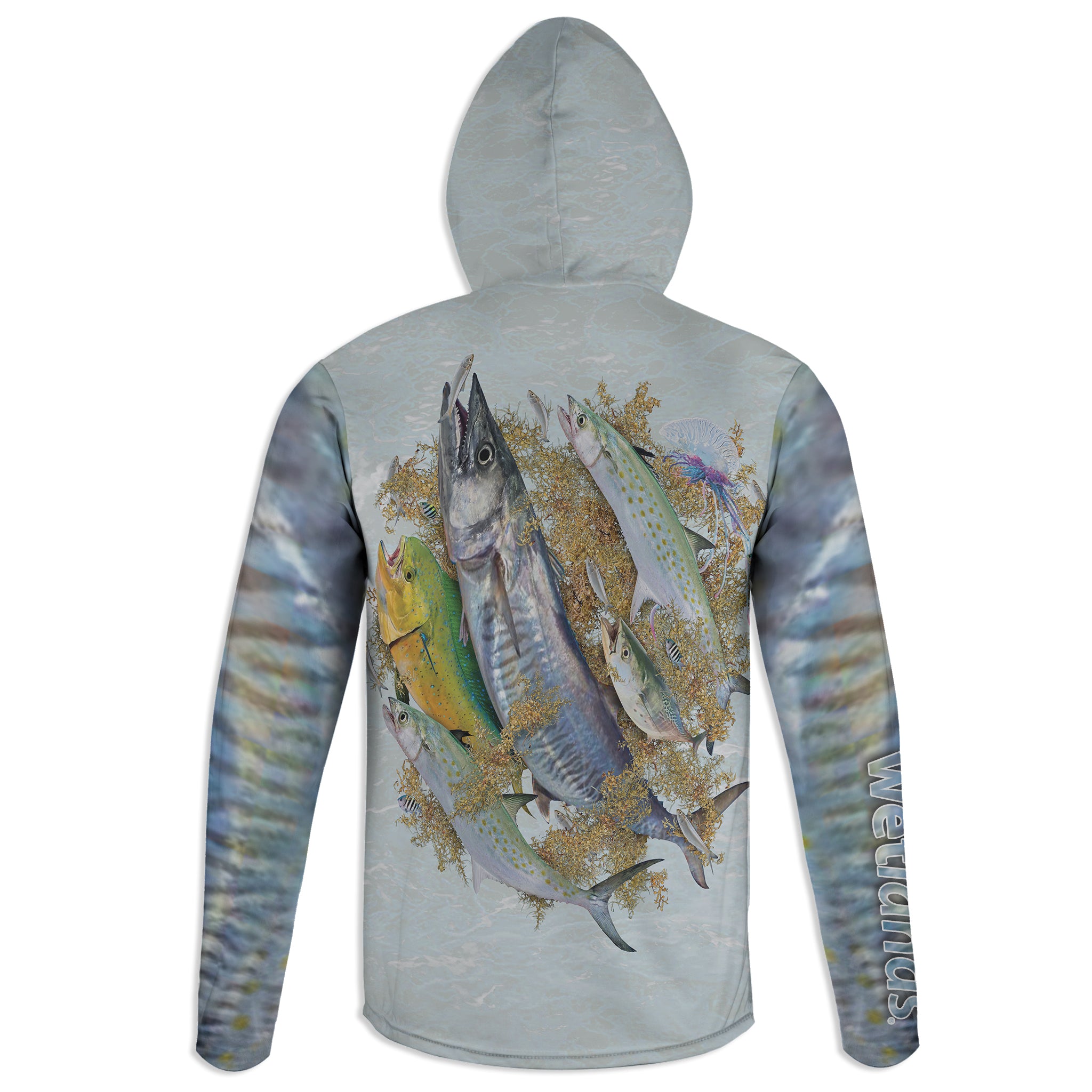 Mackerel & Mahi Hoodie Gaiter Wetlands Performance Apparel