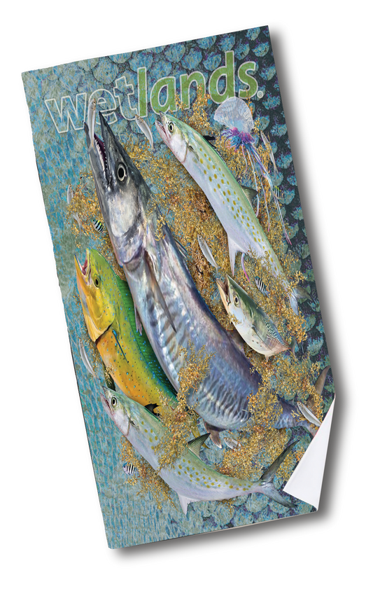 Mackerel and Mahi - Quick-Drying Beach Towel Made from Ultra Soft Low Spin Polyester (35"x60" dimensions) MADE IN USA.