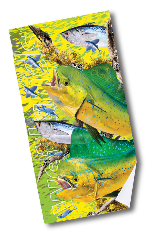 Mahi and Bonito - Quick-Drying Beach Towel Made from Ultra Soft Low Spin Polyester (35"x60" dimensions) MADE IN USA.