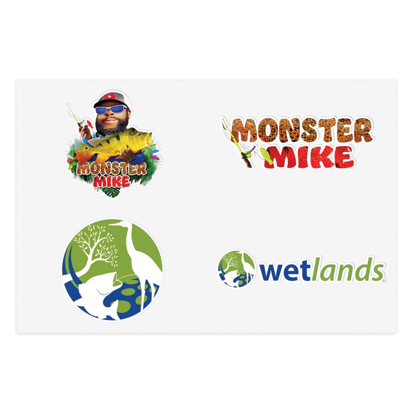 Monster Mike Wetlands Collab Sticker Sheet Wetlands Performance Apparel