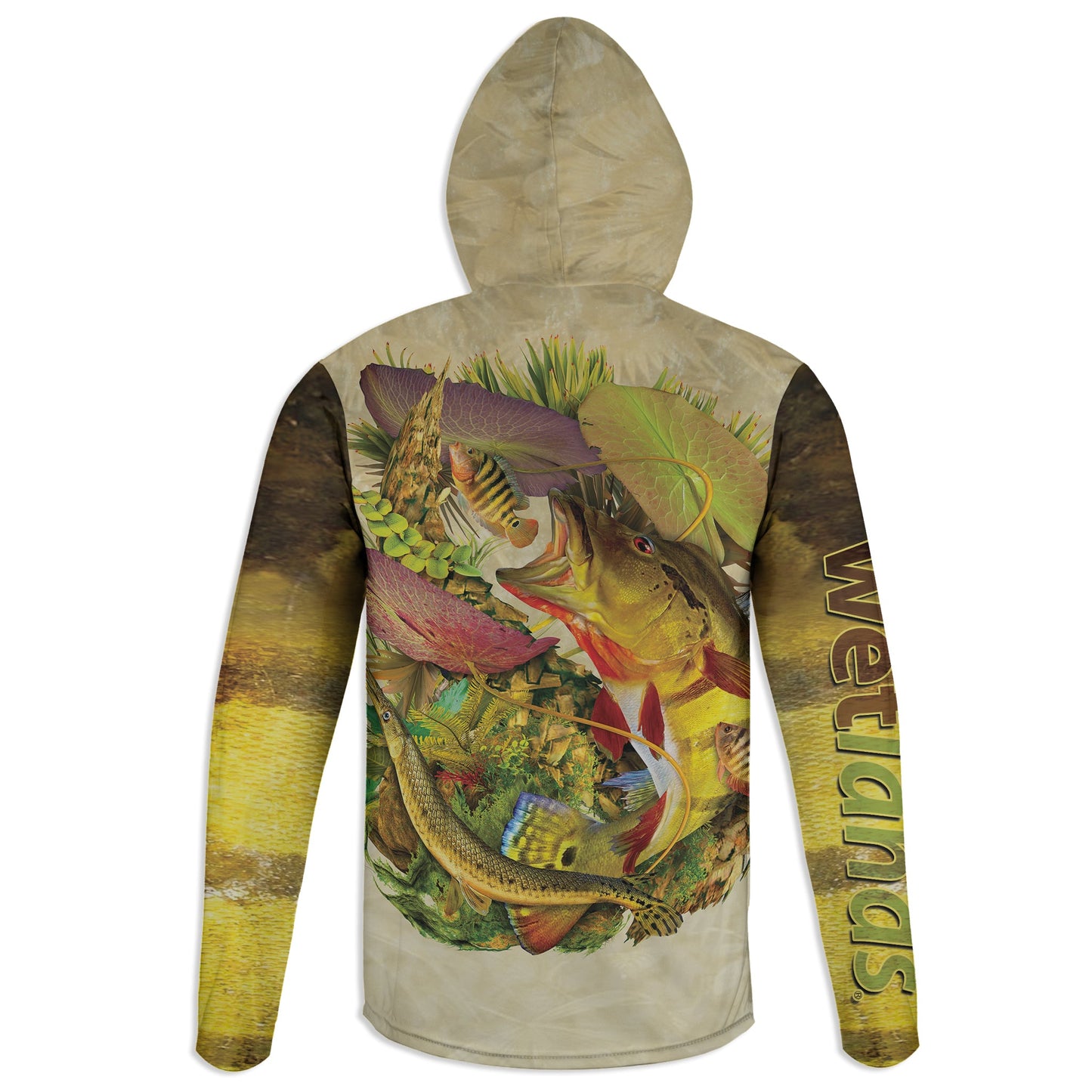 Peacock Bass Hoodie Gaiter Wetlands Performance Apparel