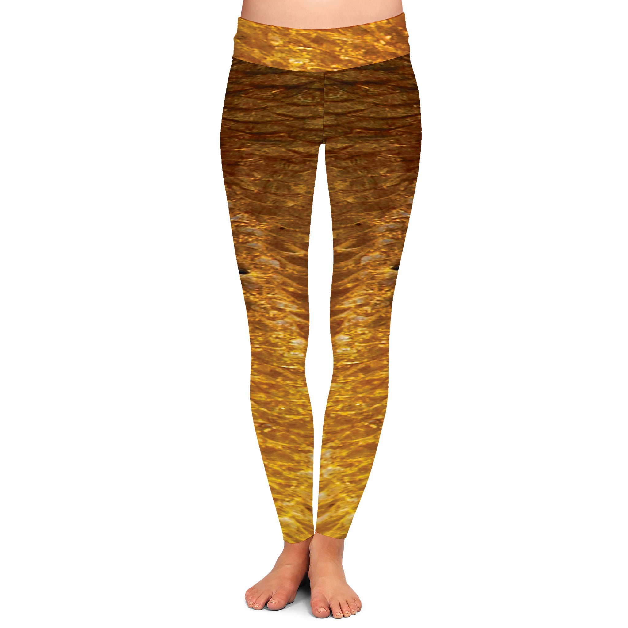 Rippling Redfish - Women's Custom Sport Fishing Leggings featuring Crossfit Design, Double Stitch Seams, Cell/Tool Pocket MADE IN USA.