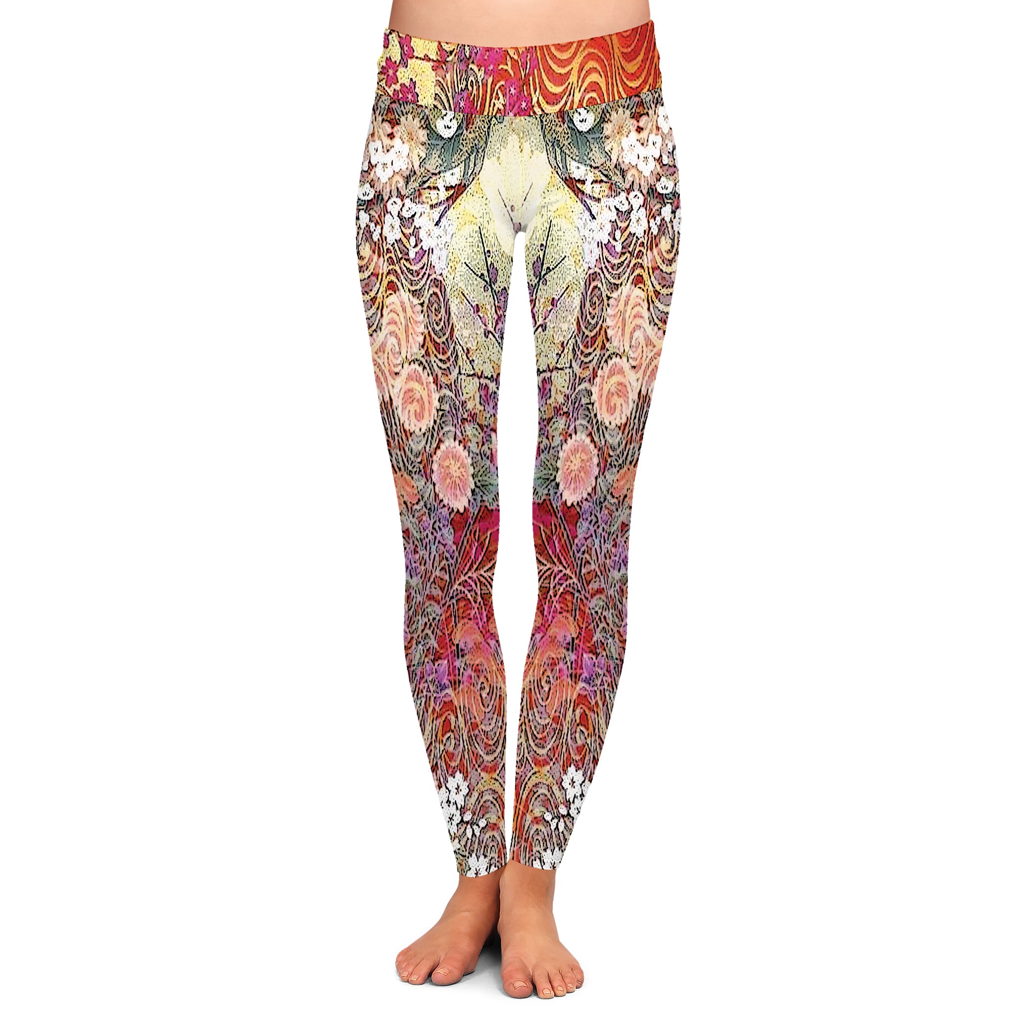 Crimson Floral - Womens Sport Legging