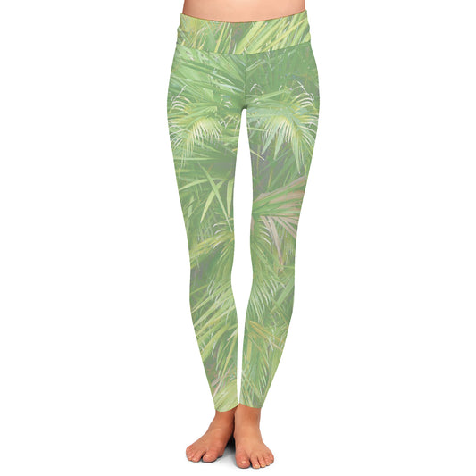 Palmetto Camo - Women's Custom Sport Fishing Leggings featuring Crossfit Design, Double Stitch Seams, Cell/Tool Pocket MADE IN USA.