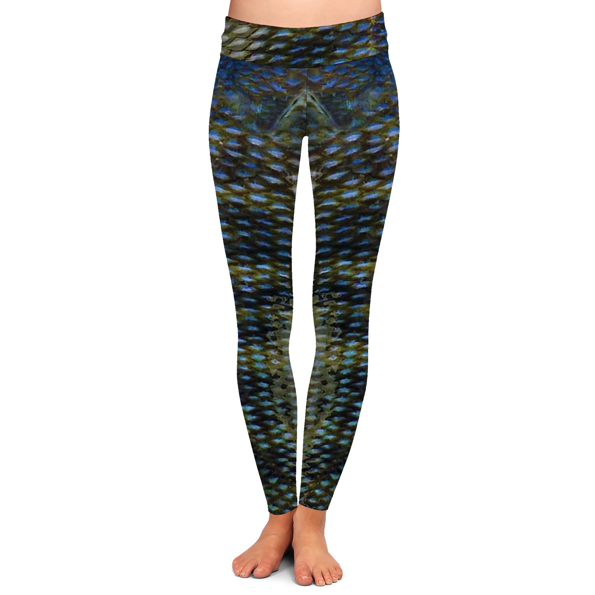 Sea Bass - Women's Custom Sport Fishing Leggings featuring Crossfit Design, Double Stitch Seams, Cell/Tool Pocket MADE IN USA.