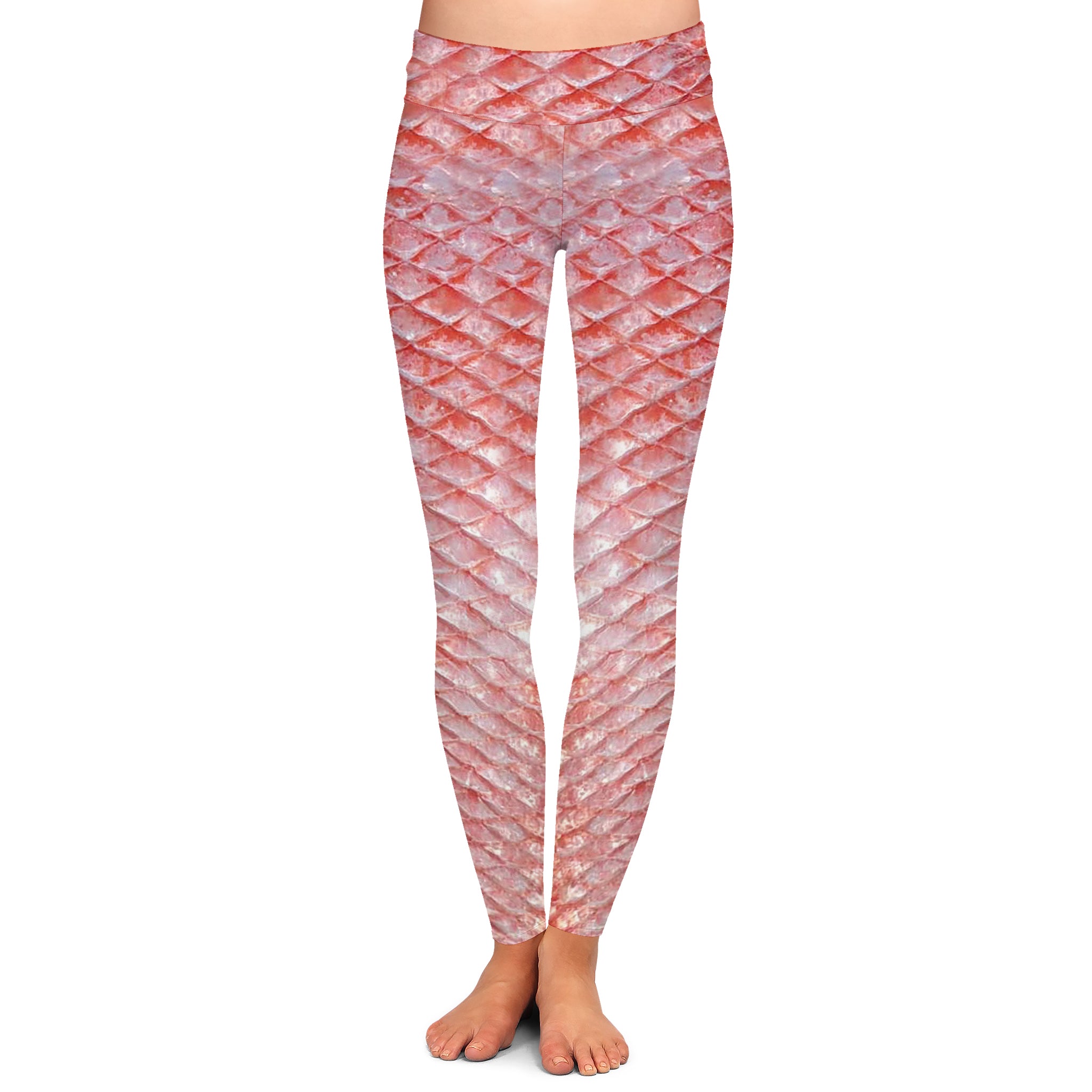 Snapper Scale - Women's Custom Sport Fishing Leggings featuring Crossfit Design, Double Stitch Seams, Cell/Tool Pocket MADE IN USA.