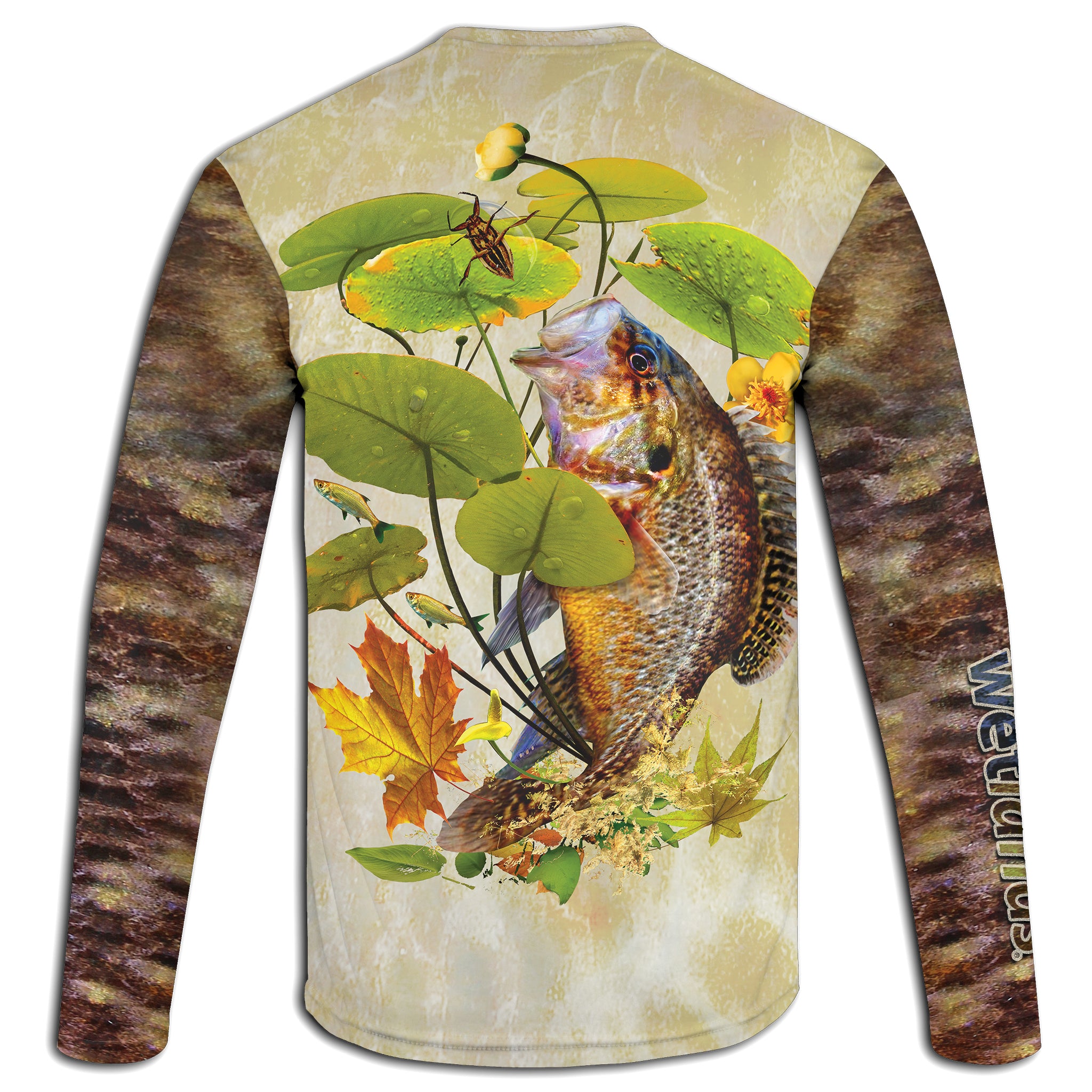 American Print On Demand Warmouth Bass Long Sleeve Short Sleeve Polyester Shirt Long Sleeve XXL