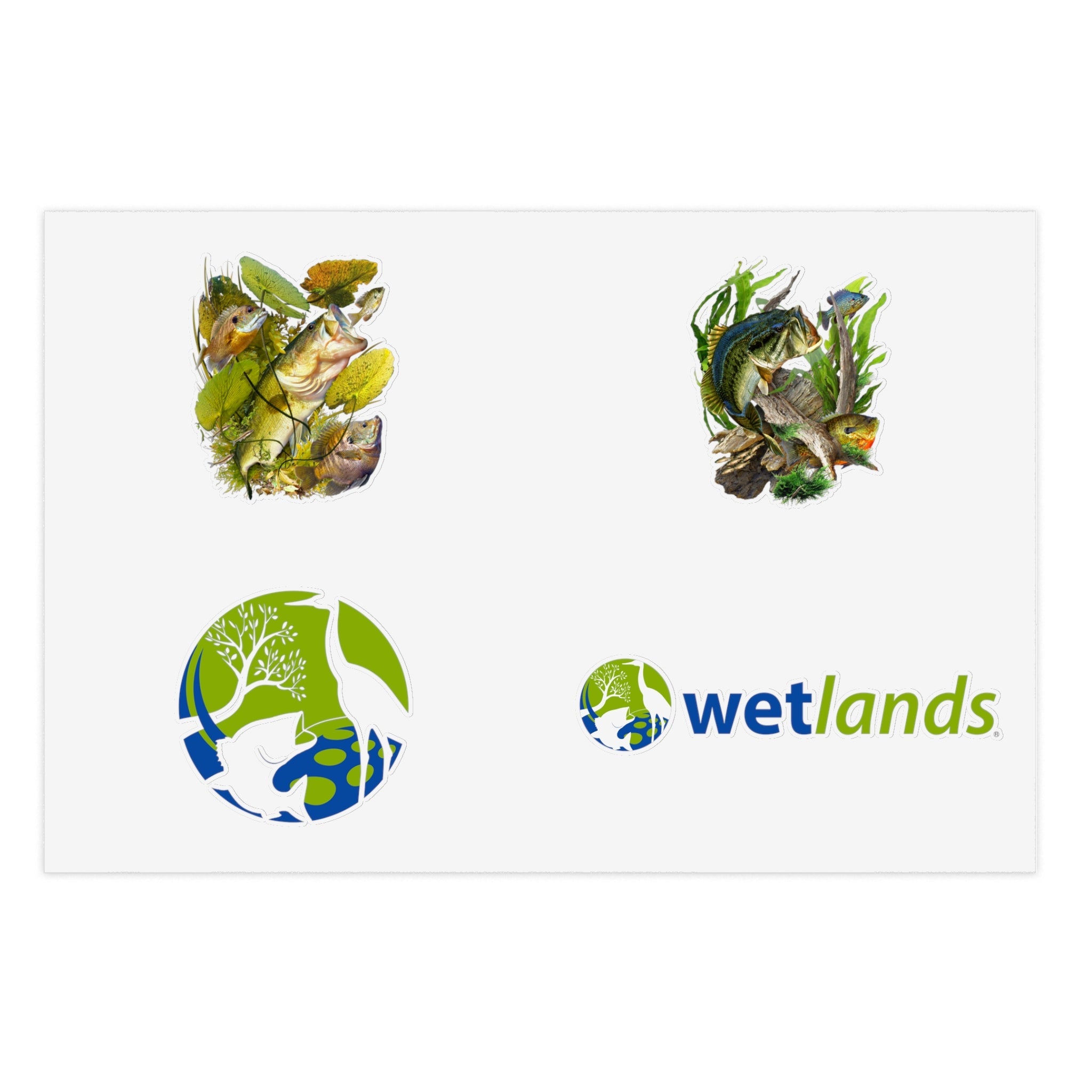 Wetlands Bass Sticker Sheet Wetlands Performance Apparel